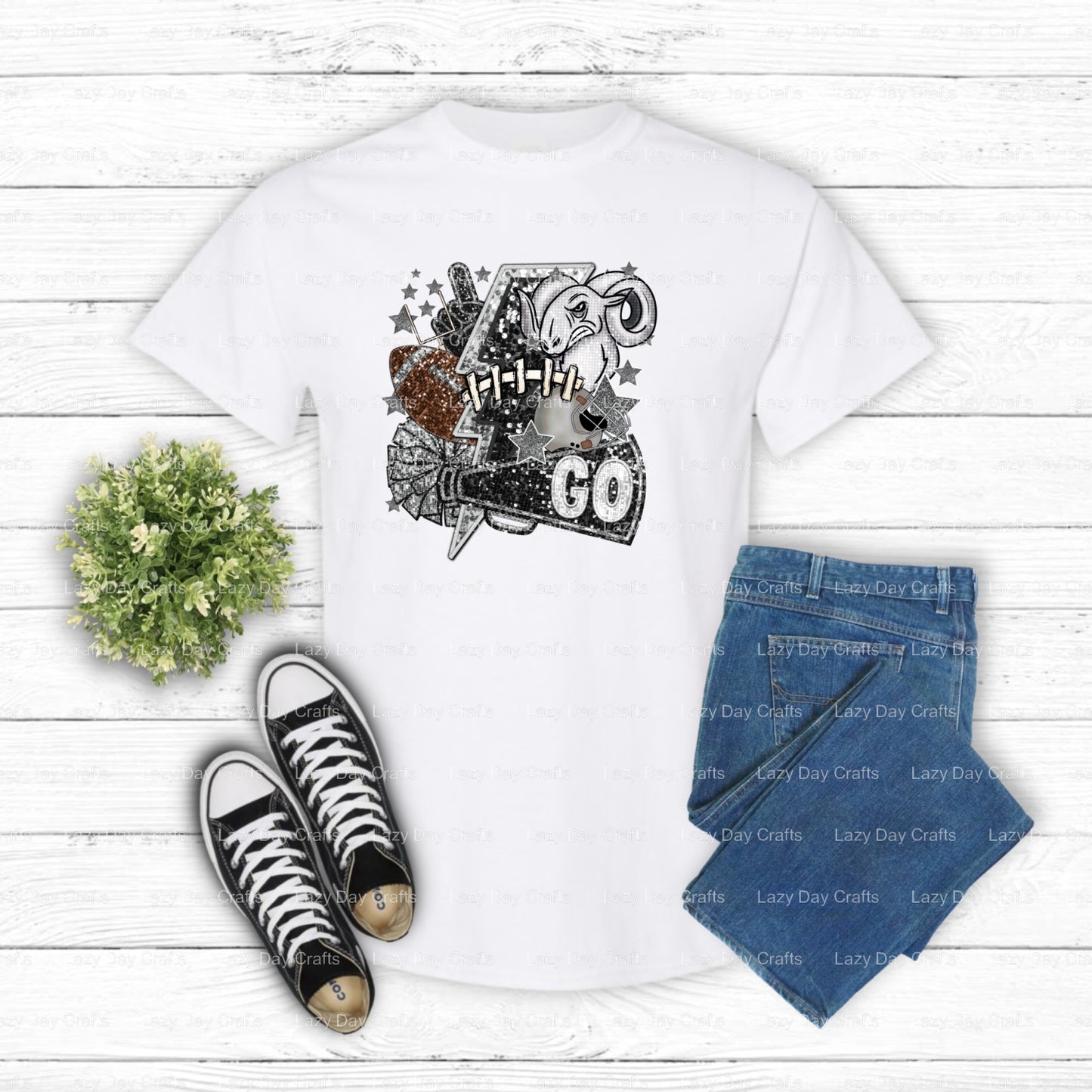 RAMS FOOTBALL – Spirit Wear DTF Transfer (view 2 of 2) – by Lazy Day Crafts – DTF Transfers – DTF Transfers, Premade DTF
