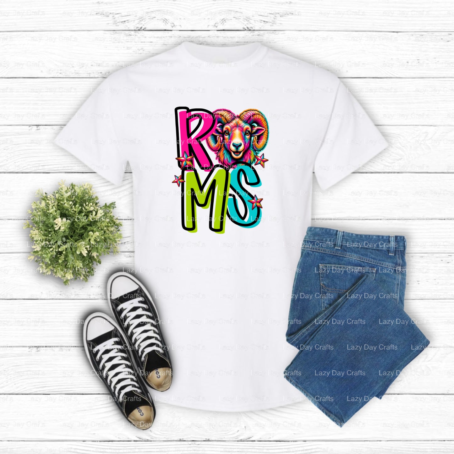 RAMS – Ready to Press DTF Transfer (view 2 of 2) – by Lazy Day Crafts – DTF Transfers – Rams, DTF Transfers