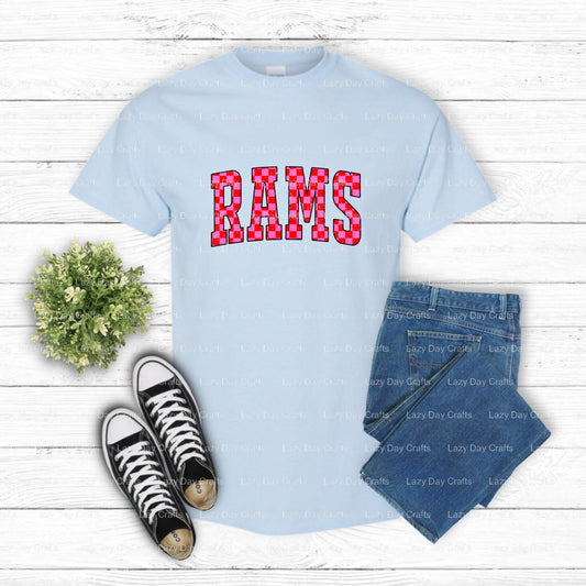 RAMS – Varsity DTF Transfer (view 1 of 2) – by Lazy Day Crafts – DTF Transfers – DTF Transfers, Premade DTF