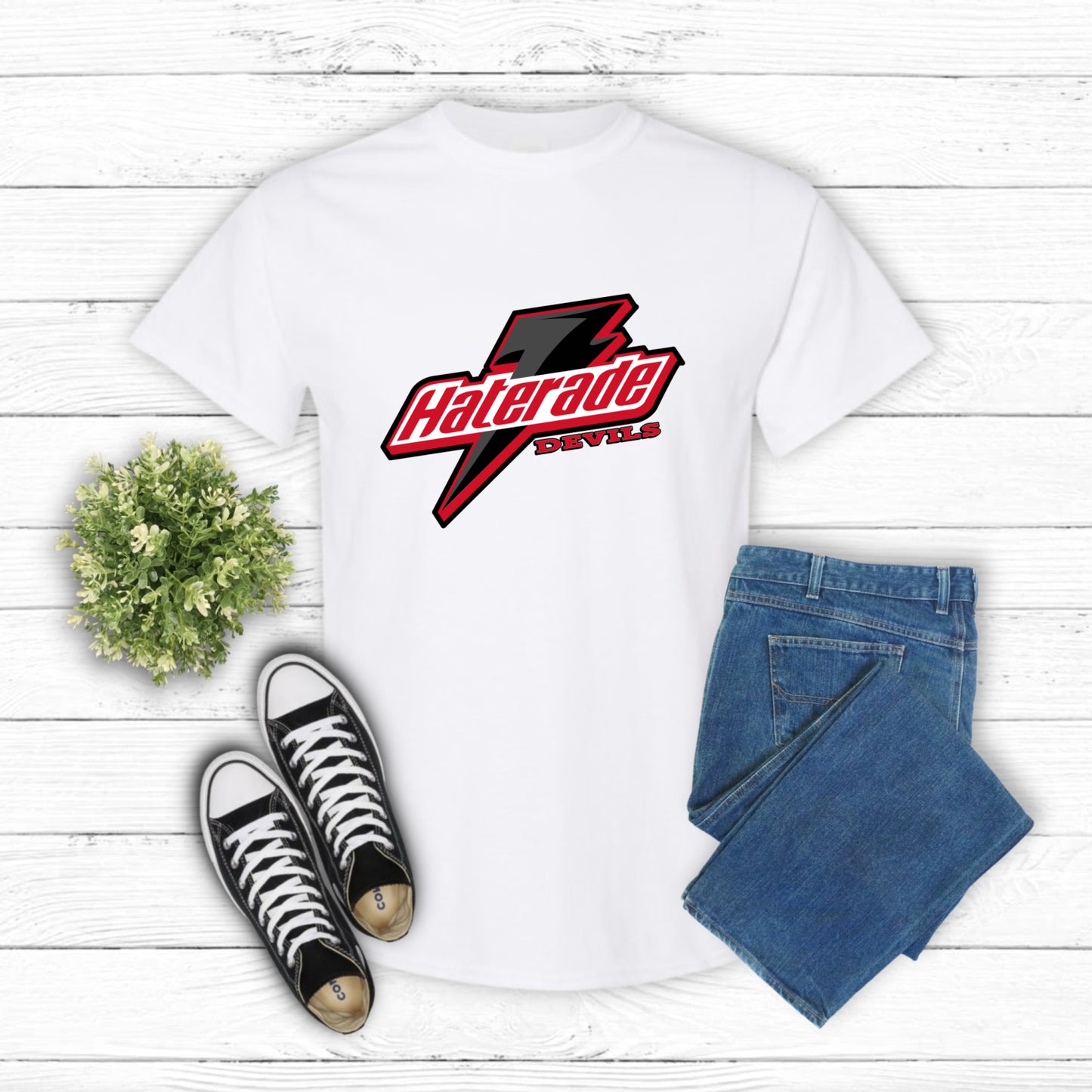 Red Devil Head Mascot – School Spirit DTF Transfer (view 2 of 2) – by Lazy Day Crafts – DTF Transfers – School Mascot, App...