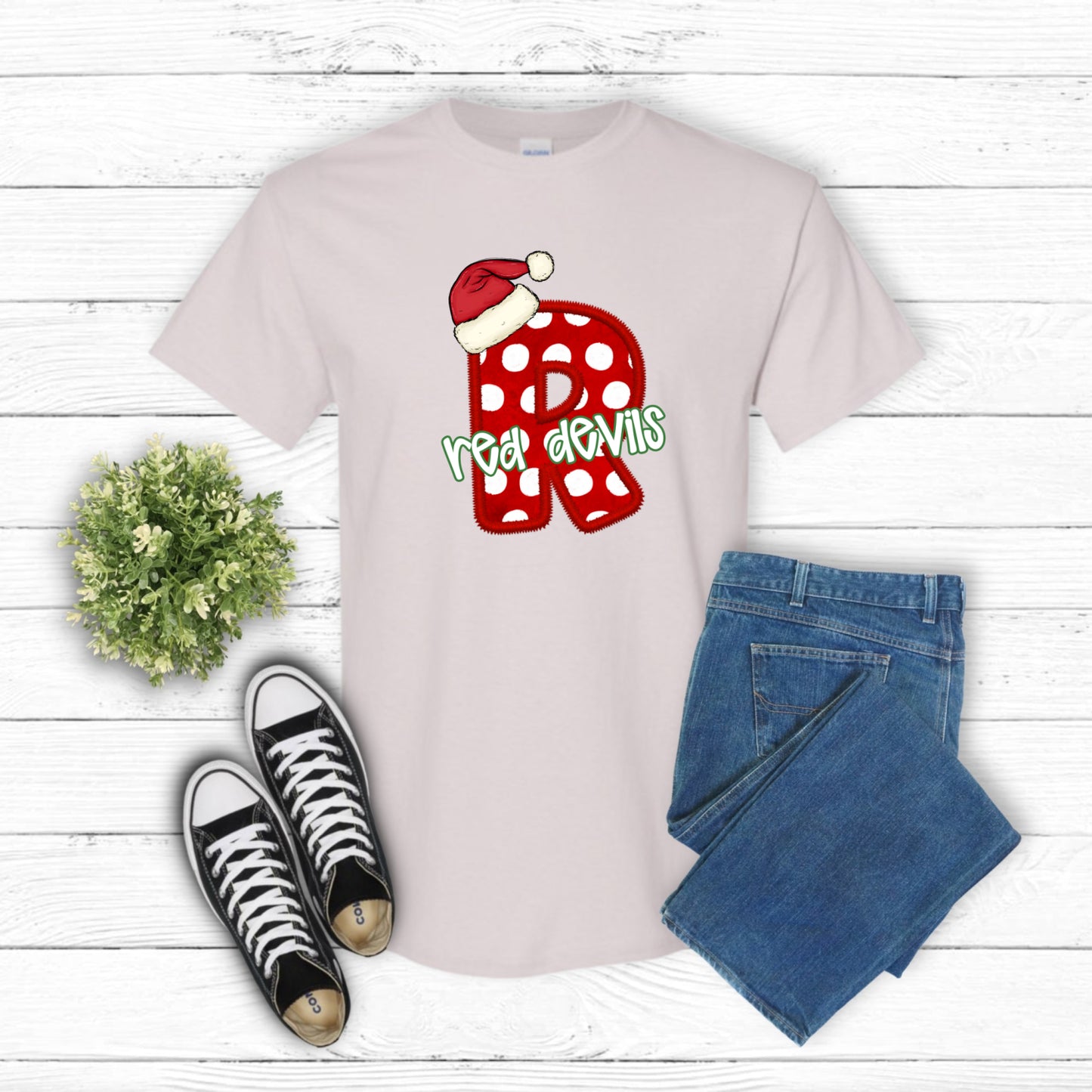 Red Devil Mascot – School Spirit DTF Transfer (view 1 of 2) – by Lazy Day Crafts – DTF Transfers – School Mascot, Apparel...