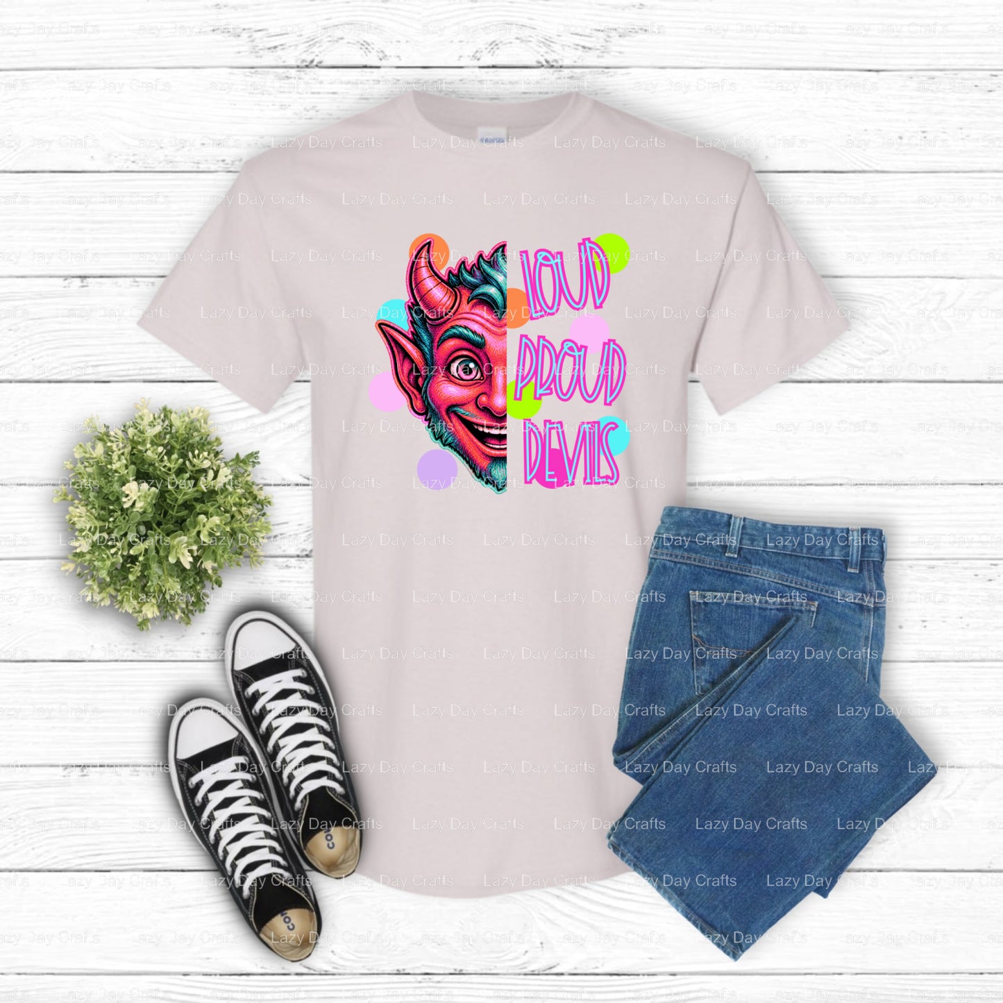 RED DEVILS – DTF Transfer (view 1 of 2) – by Lazy Day Crafts – DTF Transfers – DTF Transfers, custom apparel