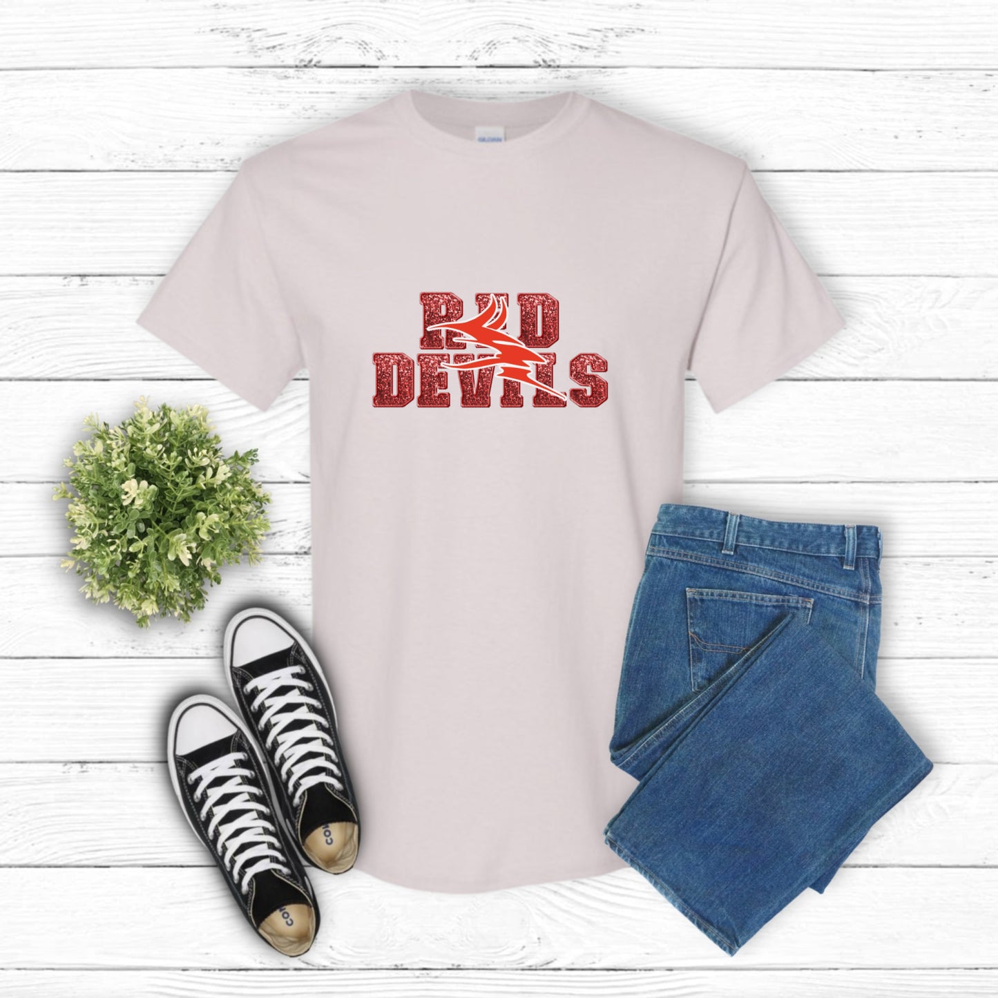 RED DEVILS EST. 1923 – School Mascot DTF Transfer (view 1 of 2) – by Lazy Day Crafts – DTF Transfers – School Mascot, Appa...