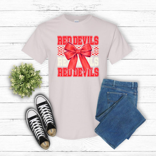 RED DEVILS Mascot – School Spirit DTF Transfer (view 1 of 2) – by Lazy Day Crafts – DTF Transfers – School Mascot, School...