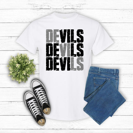 RED DEVILS School Mascot – School Spirit DTF Transfer (view 1 of 2) – by Lazy Day Crafts – DTF Transfers – School Mascot,...