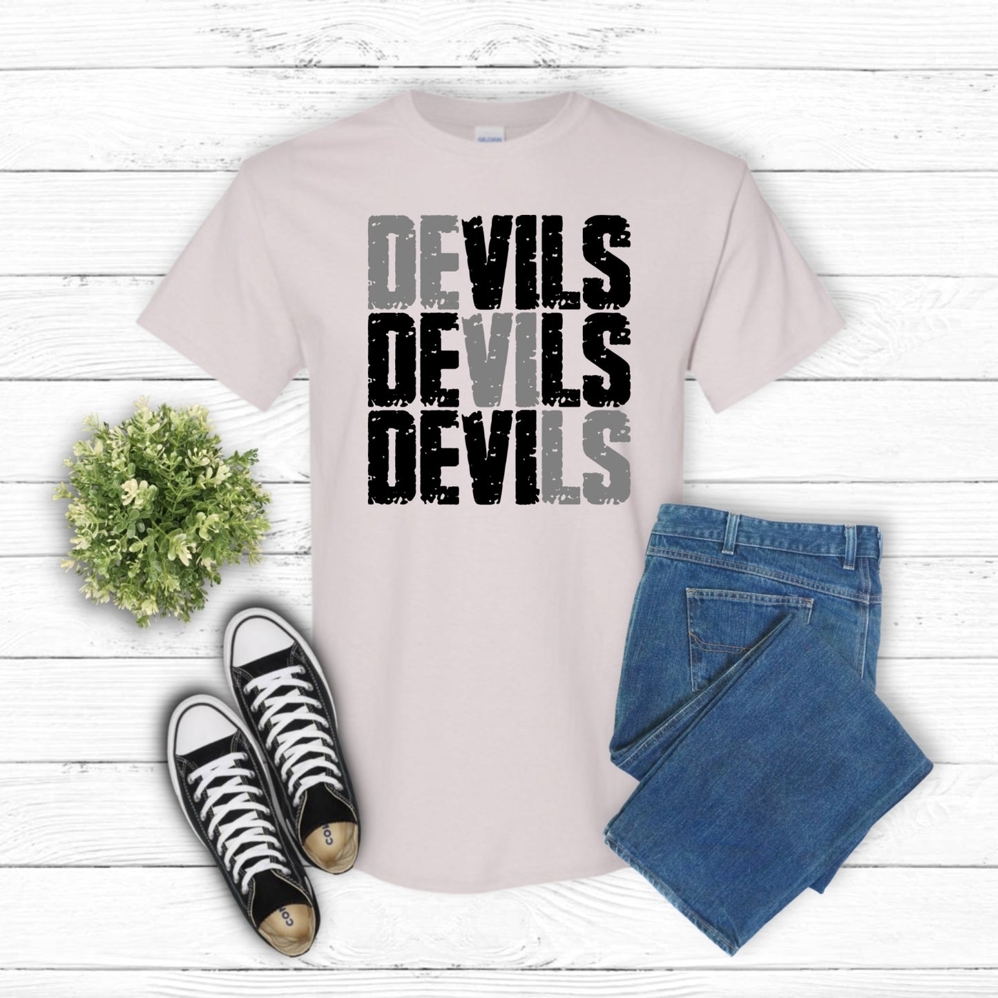 RED DEVILS School Mascot – School Spirit DTF Transfer (view 2 of 2) – by Lazy Day Crafts – DTF Transfers – School Mascot,...