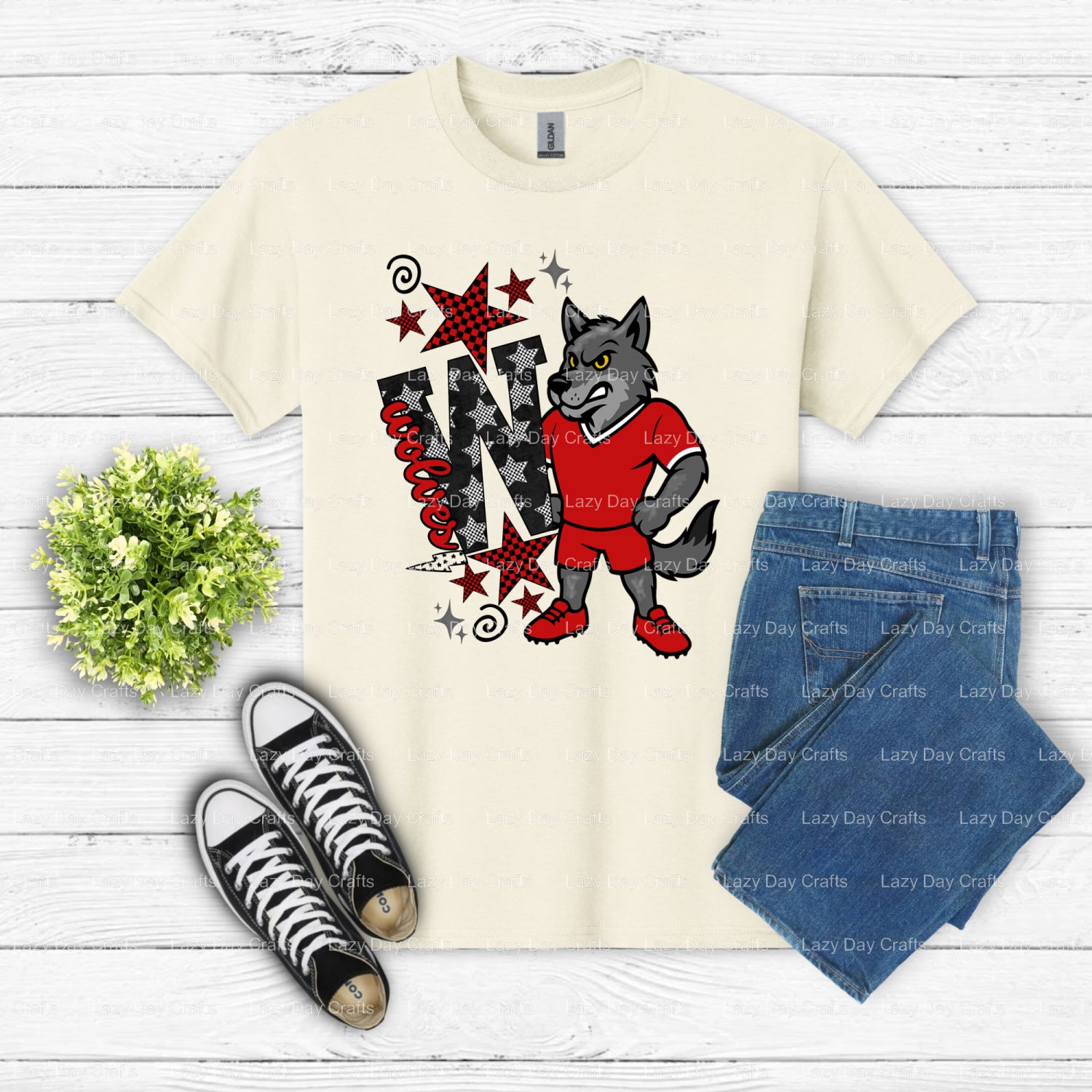 RED WOLVES – Wolves DTF Transfer (view 2 of 2) – by Lazy Day Crafts – DTF Transfers – DTF Transfers, Premade DTF