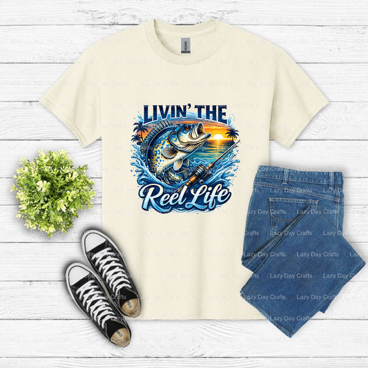 REEL COOL PAPA – Fishing DTF Transfer (view 2 of 2) – by Lazy Day Crafts – DTF Transfers – DTF Transfers, custom apparel