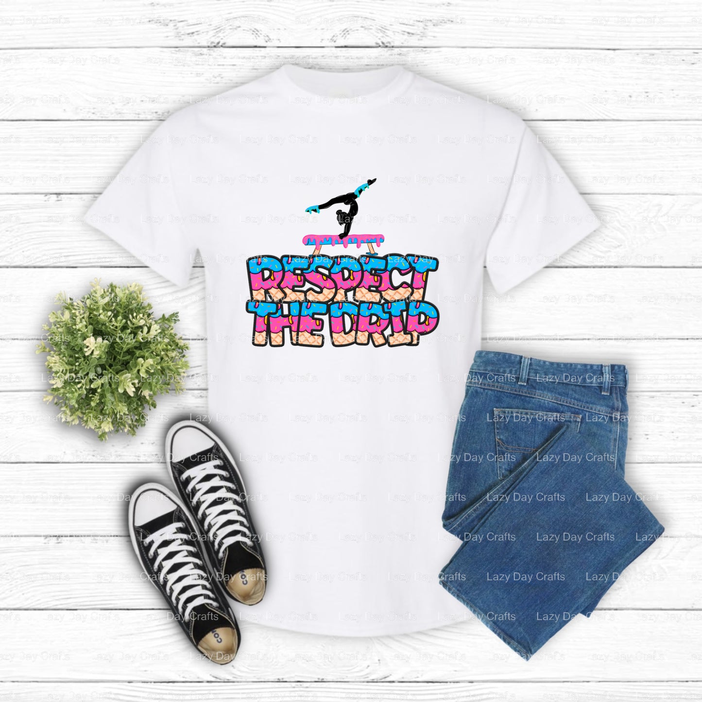 RESPECT THE DRIP GYMNASTICS – Gymnastics DTF Transfer (view 1 of 2) – by Lazy Day Crafts – DTF Transfers – Gymnastics, DTF...