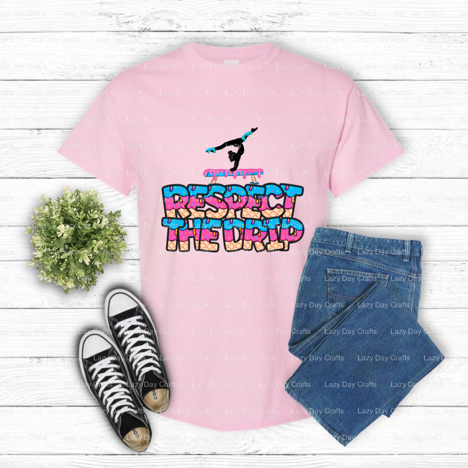 RESPECT THE DRIP GYMNASTICS – Gymnastics DTF Transfer (view 2 of 2) – by Lazy Day Crafts – DTF Transfers – Gymnastics, DTF...