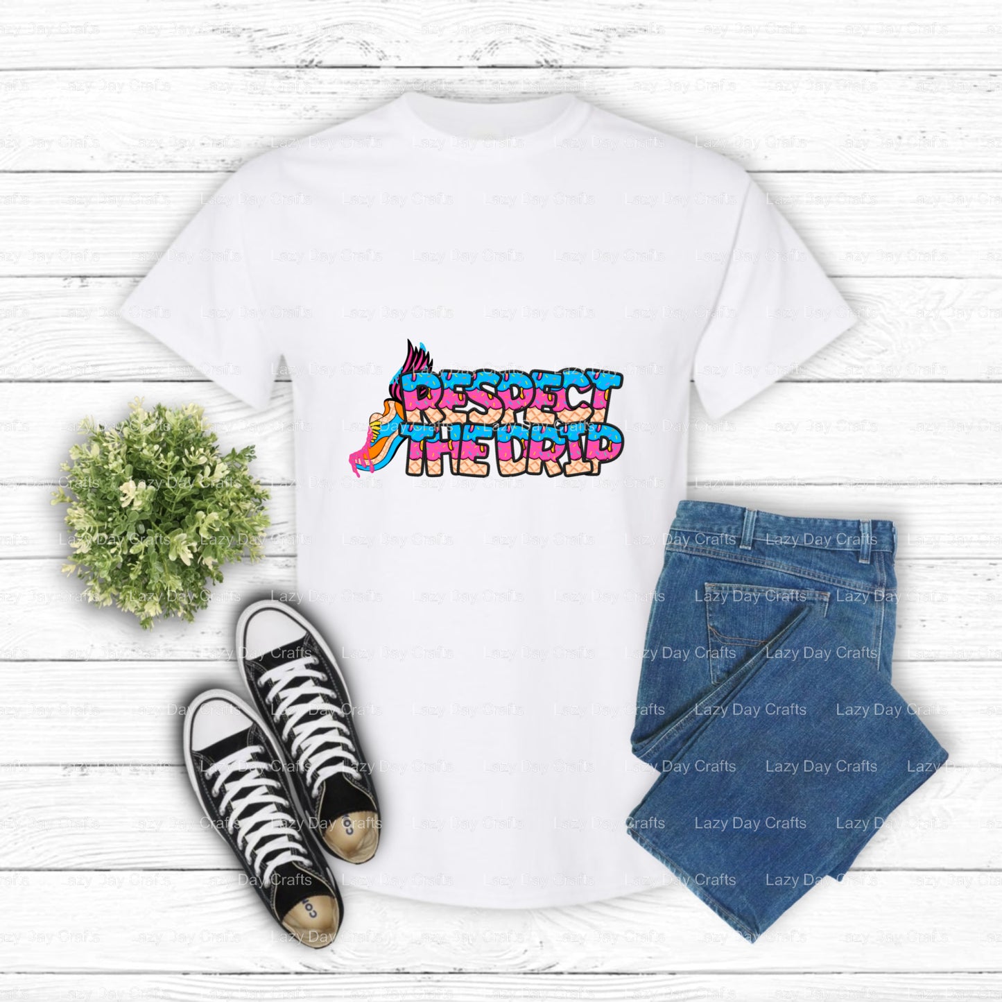 RESPECT THE DRIP – Track DTF Transfer (view 2 of 2) – by Lazy Day Crafts – DTF Transfers – DTF Transfers, Premade DTF