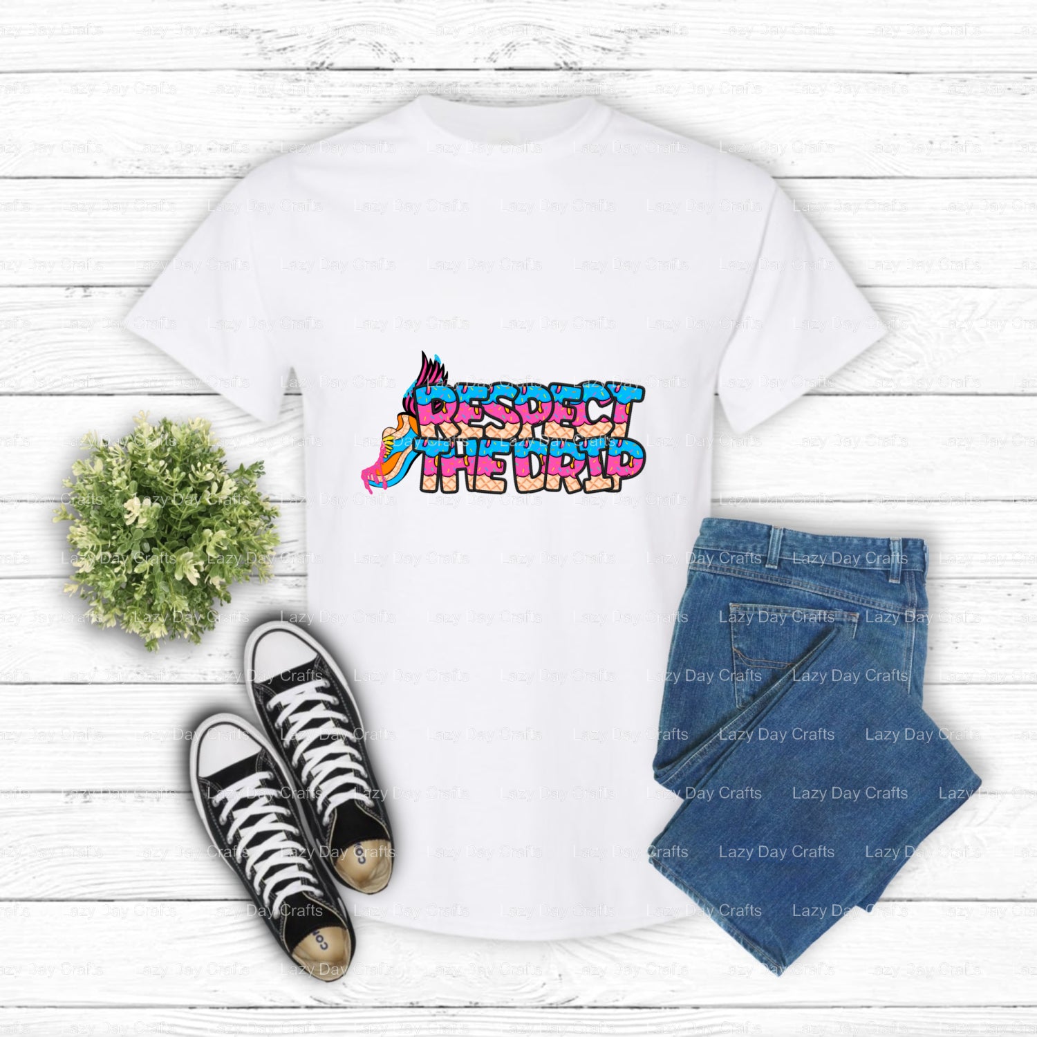 RESPECT THE DRIP – Track DTF Transfer (view 2 of 2) – by Lazy Day Crafts – DTF Transfers – DTF Transfers, Premade DTF