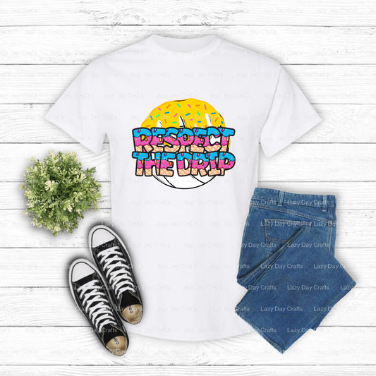 RESPECT THE DRIP VOLLEYBALL – Volleyball DTF Transfer (view 2 of 2) – by Lazy Day Crafts – DTF Transfers – Volleyball, DTF...
