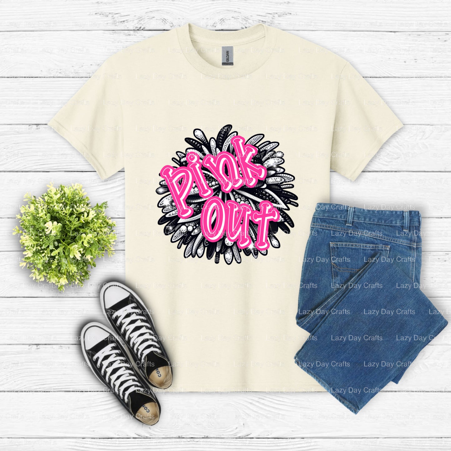 RH CHEER PINK OUT – Cheer DTF Transfer (view 1 of 2) – by Lazy Day Crafts – DTF Transfers – DTF Transfers, Premade DTF