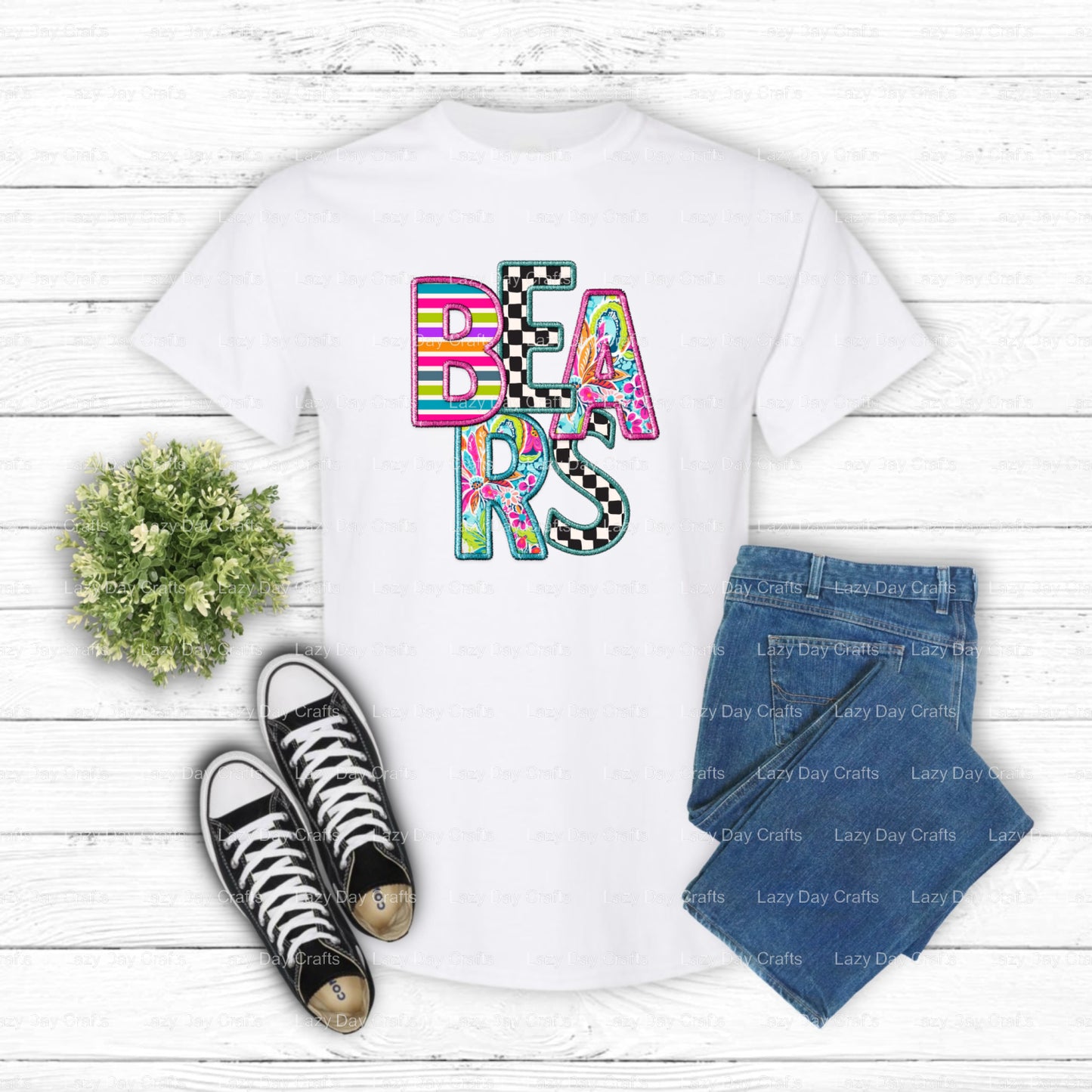 Roaring Bear School Mascot – School Spirit DTF Transfer (view 1 of 2) – by Lazy Day Crafts – DTF Transfers – School Mascot...