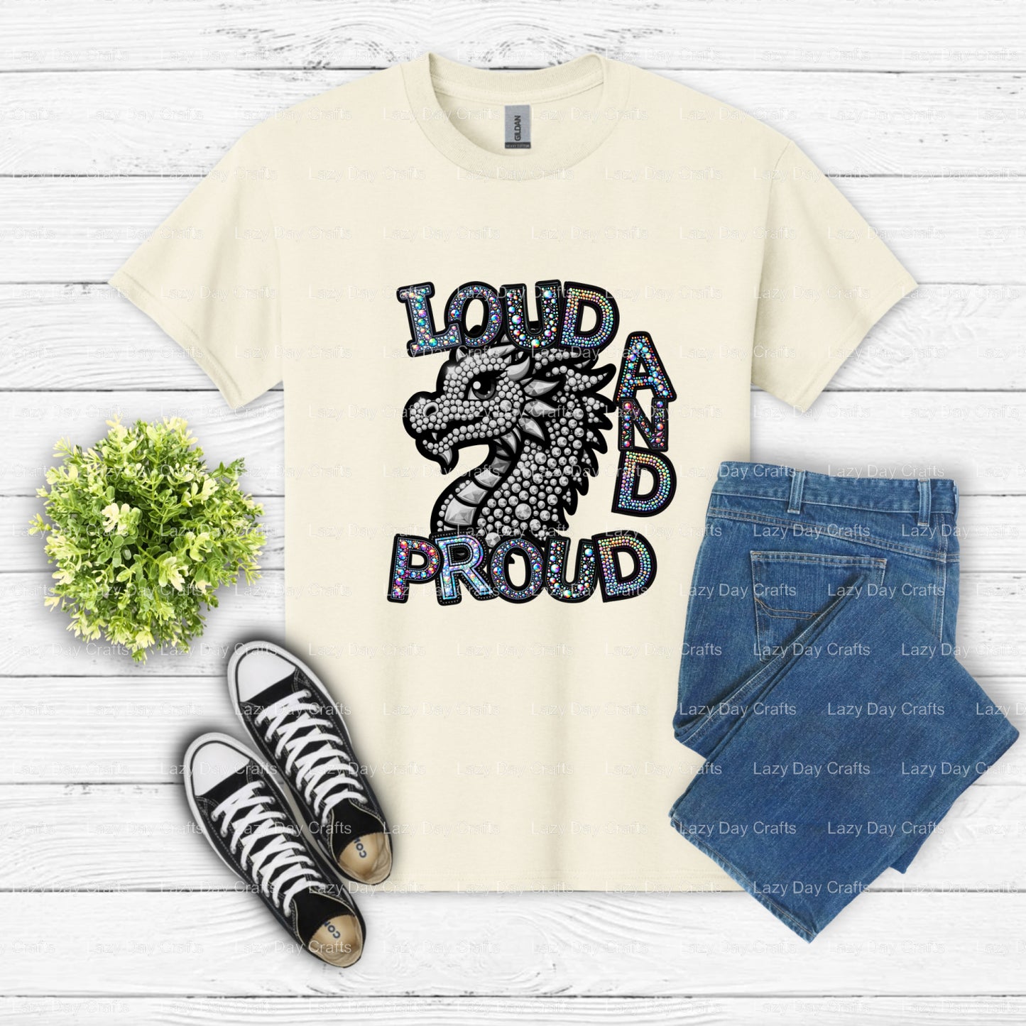 Roaring Dragon Mascot – School Spirit DTF Transfer (view 2 of 2) – by Lazy Day Crafts – DTF Transfers – School Mascot, App...