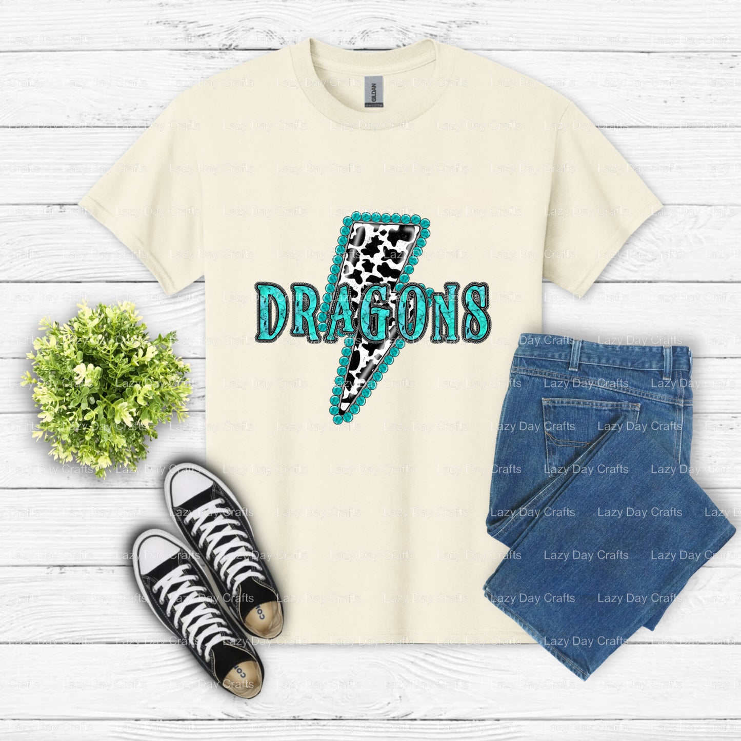 Roaring Dragon School Mascot DTF Transfer (view 2 of 2) – by Lazy Day Crafts – DTF Transfers – School Mascot, Apparel Decor