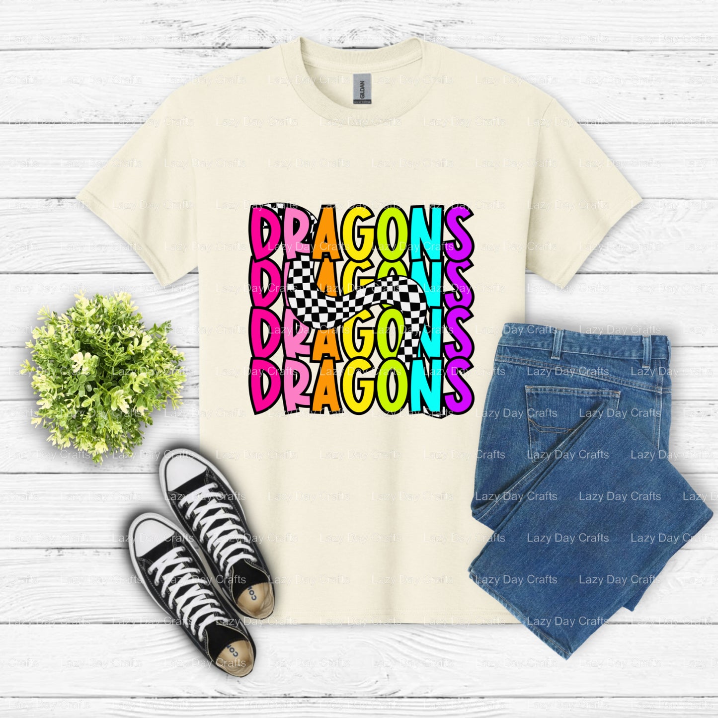 Roaring Green Dragon School Mascot – DTF Transfer (view 2 of 2) – by Lazy Day Crafts – DTF Transfers – School Mascot, Scho...