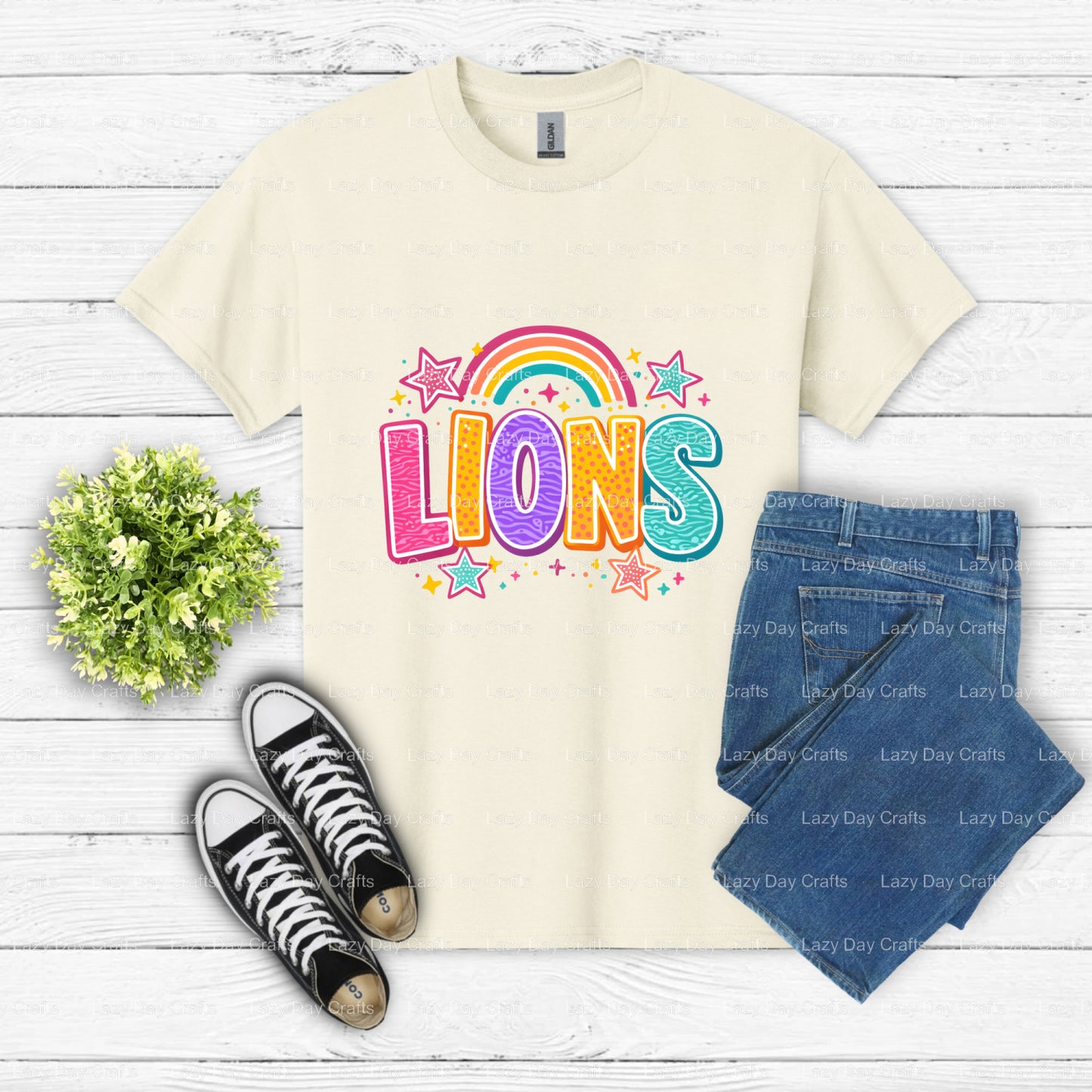 Roaring Lion Head – School Mascot DTF Transfer (view 1 of 2) – by Lazy Day Crafts – DTF Transfers – School Mascot, DTF Tra...