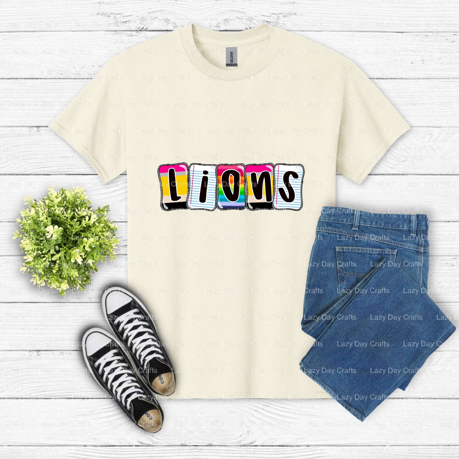 Roaring Lion Head – School Mascot DTF Transfer (view 2 of 2) – by Lazy Day Crafts – DTF Transfers – School Mascot, Apparel...