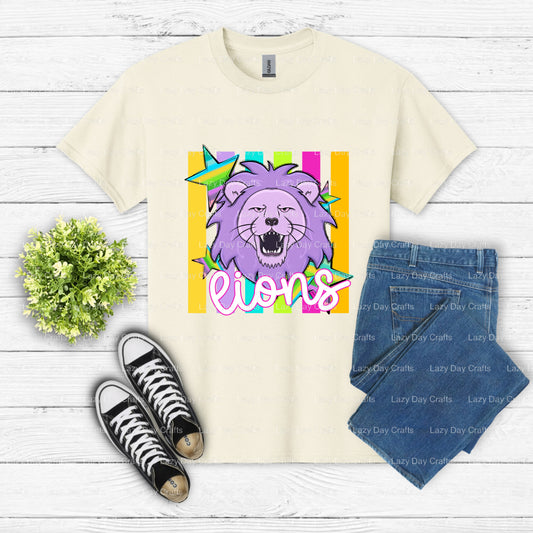 Roaring Lion Mascot – School Spirit DTF Transfer (view 1 of 2) – by Lazy Day Crafts – DTF Transfers – School Mascot, Appar...