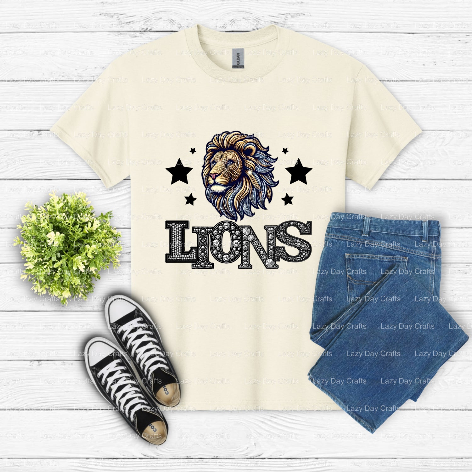 Roaring Lion Mascot – School Spirit DTF Transfer (view 1 of 2) – by Lazy Day Crafts – DTF Transfers – School Mascot, DTF T...