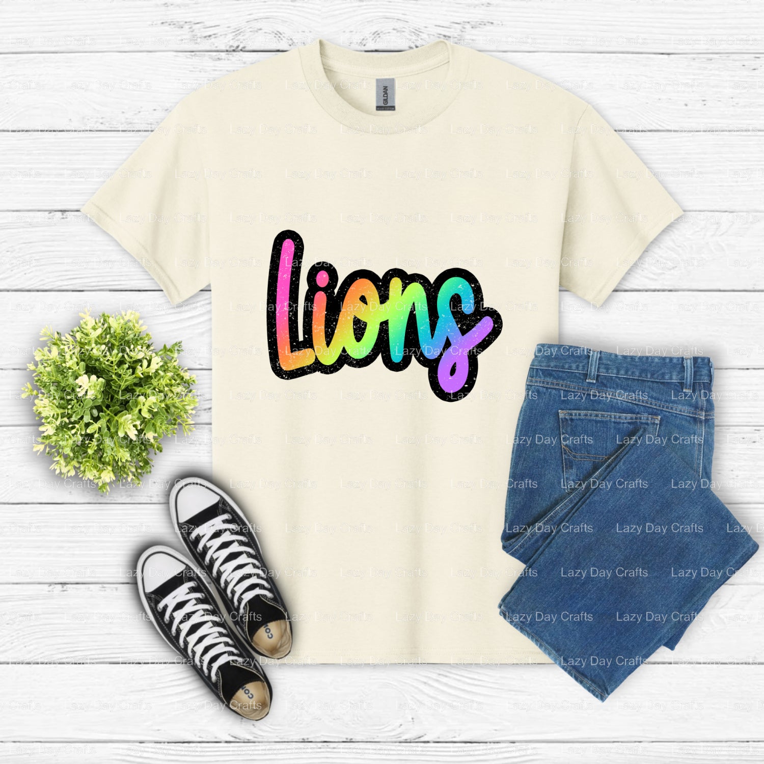 Roaring Lion Mascot – School Spirit DTF Transfer (view 2 of 2) – by Lazy Day Crafts – DTF Transfers – School Mascot, Team...