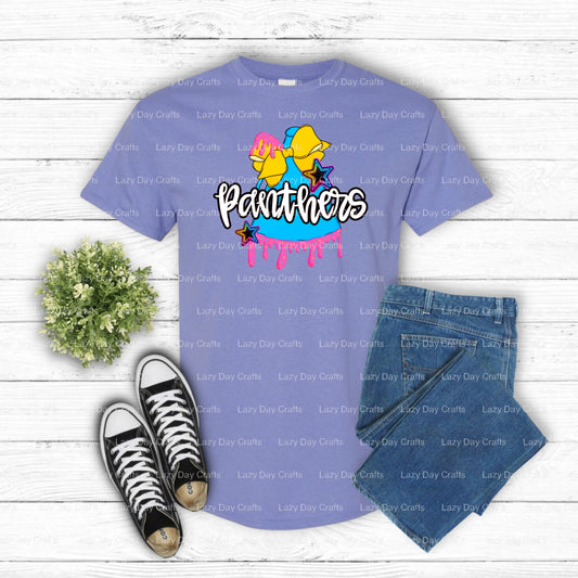 Roaring Panther Mascot – School Spirit DTF Transfer (view 1 of 2) – by Lazy Day Crafts – DTF Transfers – School Spirit, Ap...