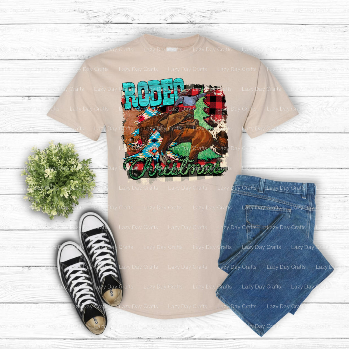 Rodeo Christmas – Western DTF Transfer (view 1 of 2) – by Lazy Day Crafts – DTF Transfers – DTF Transfers, Premade DTF