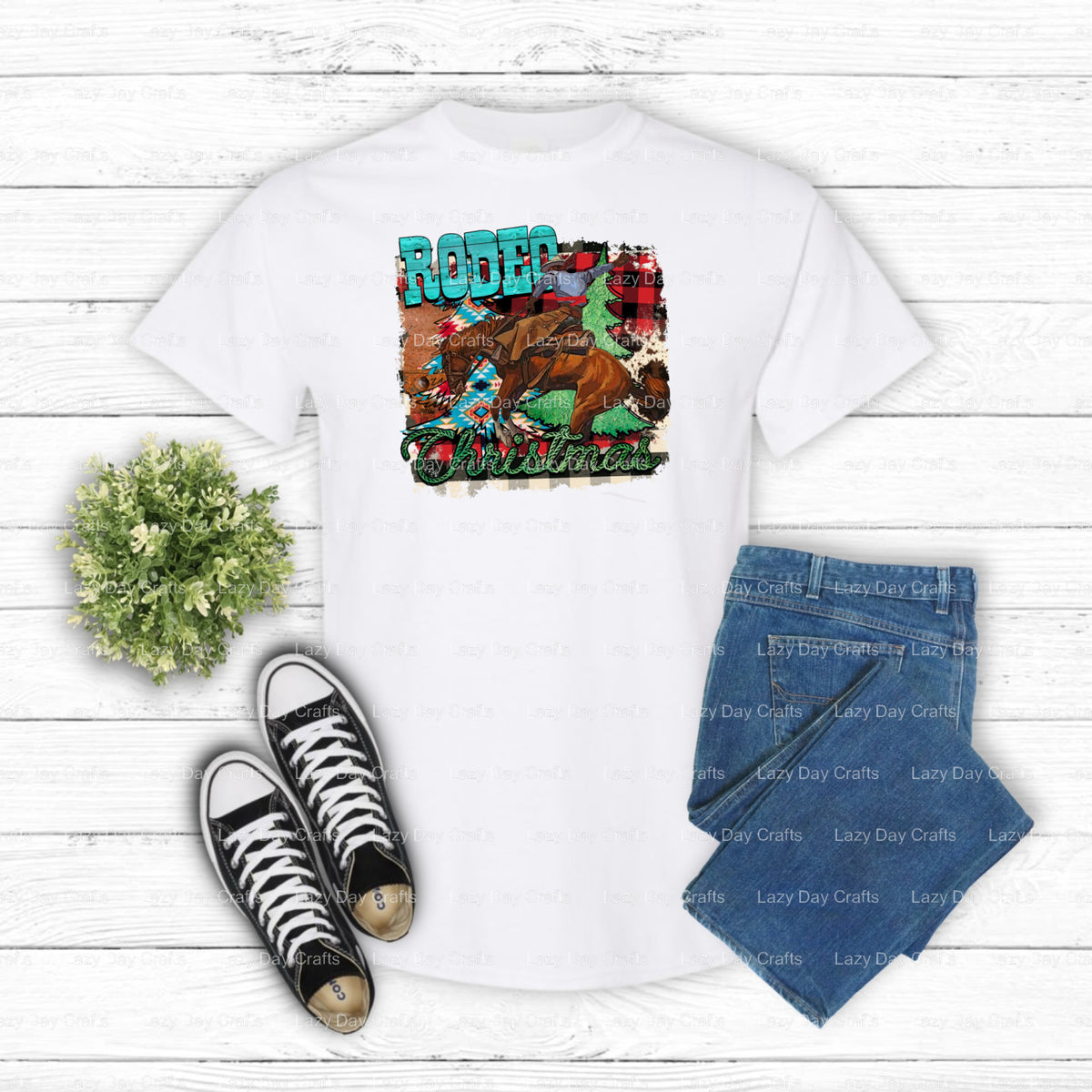 Rodeo Christmas – Western DTF Transfer (view 2 of 2) – by Lazy Day Crafts – DTF Transfers – DTF Transfers, Premade DTF