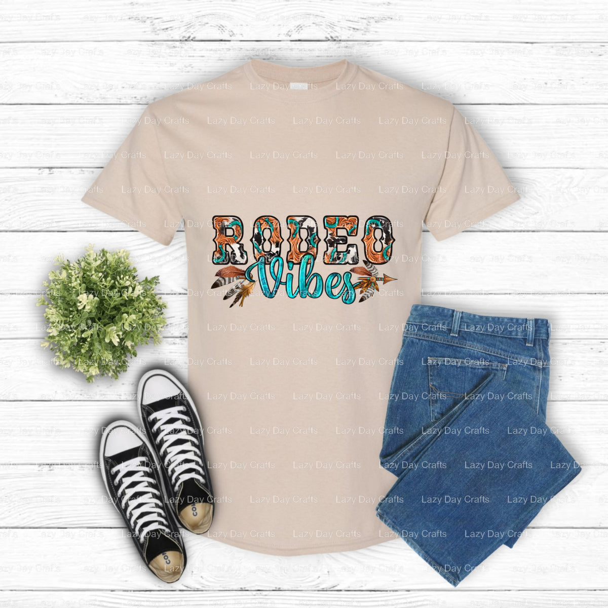 RODEO VIBES – Western DTF Transfer (view 2 of 2) – by Lazy Day Crafts – DTF Transfers – DTF Transfers, Western