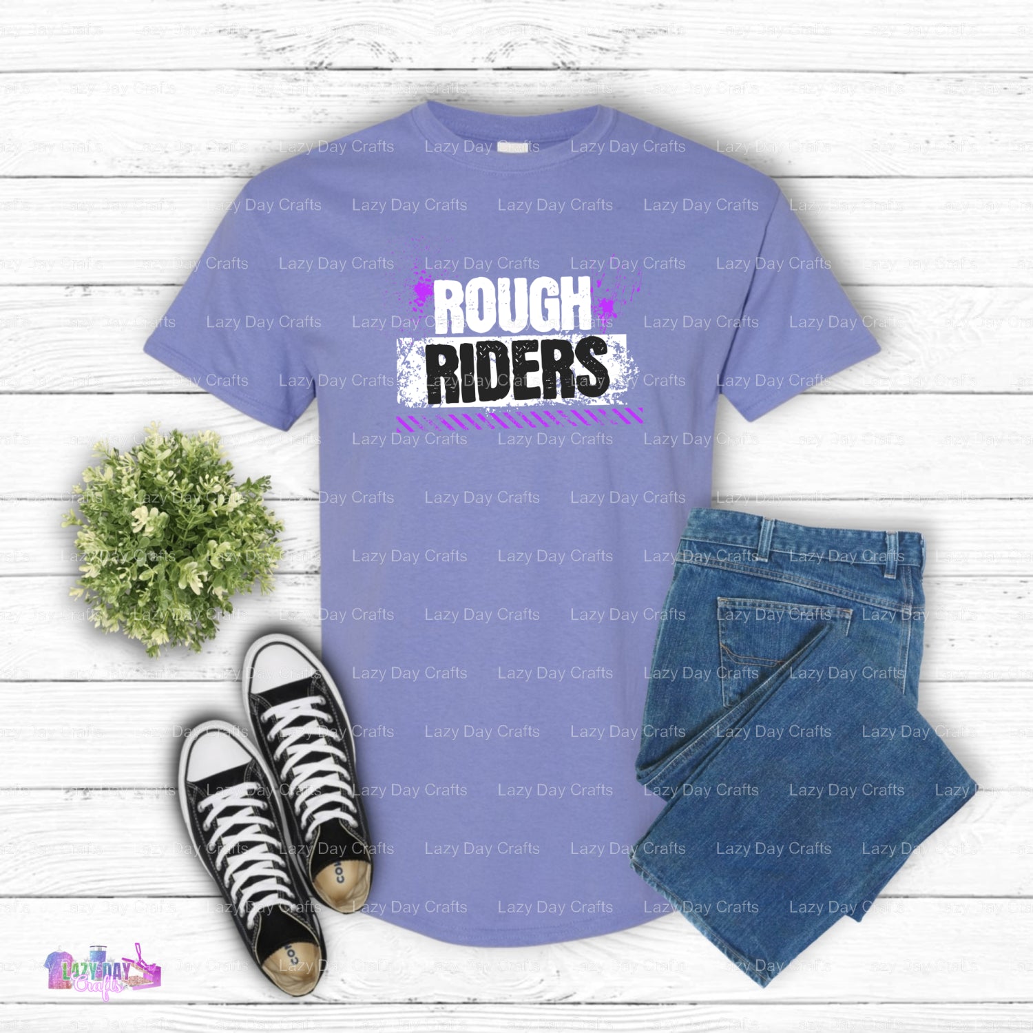 ROUGHRIDERS – Team Mascot DTF Transfer (view 1 of 2) – by Lazy Day Crafts – DTF Transfers – Team Mascot, Sports Apparel