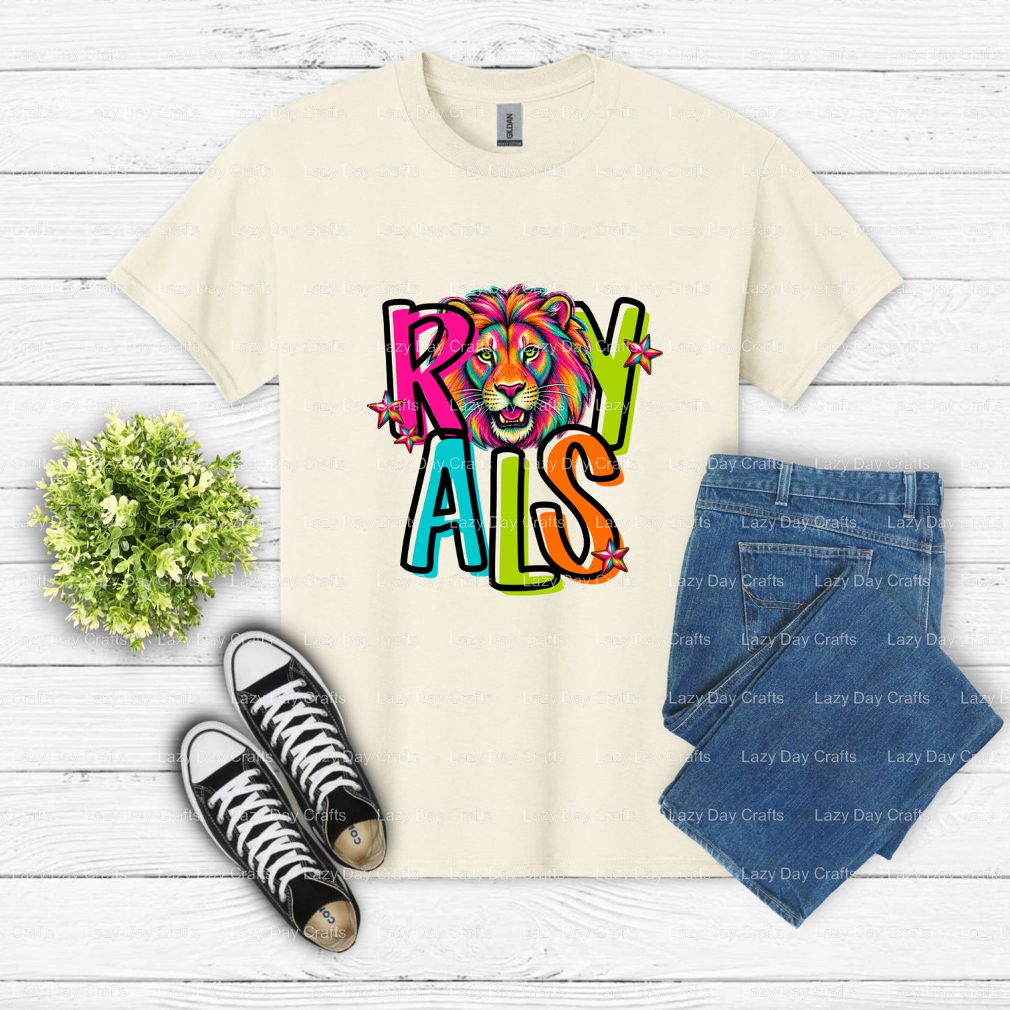 ROYALS Lion Mascot – School Spirit DTF Transfer (view 1 of 2) – by Lazy Day Crafts – DTF Transfers – School Mascot, School...