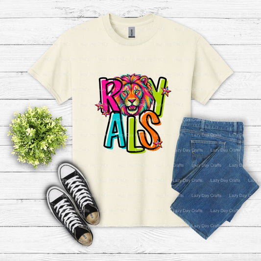ROYALS Lion Mascot – School Spirit DTF Transfer (view 1 of 2) – by Lazy Day Crafts – DTF Transfers – School Mascot, School...