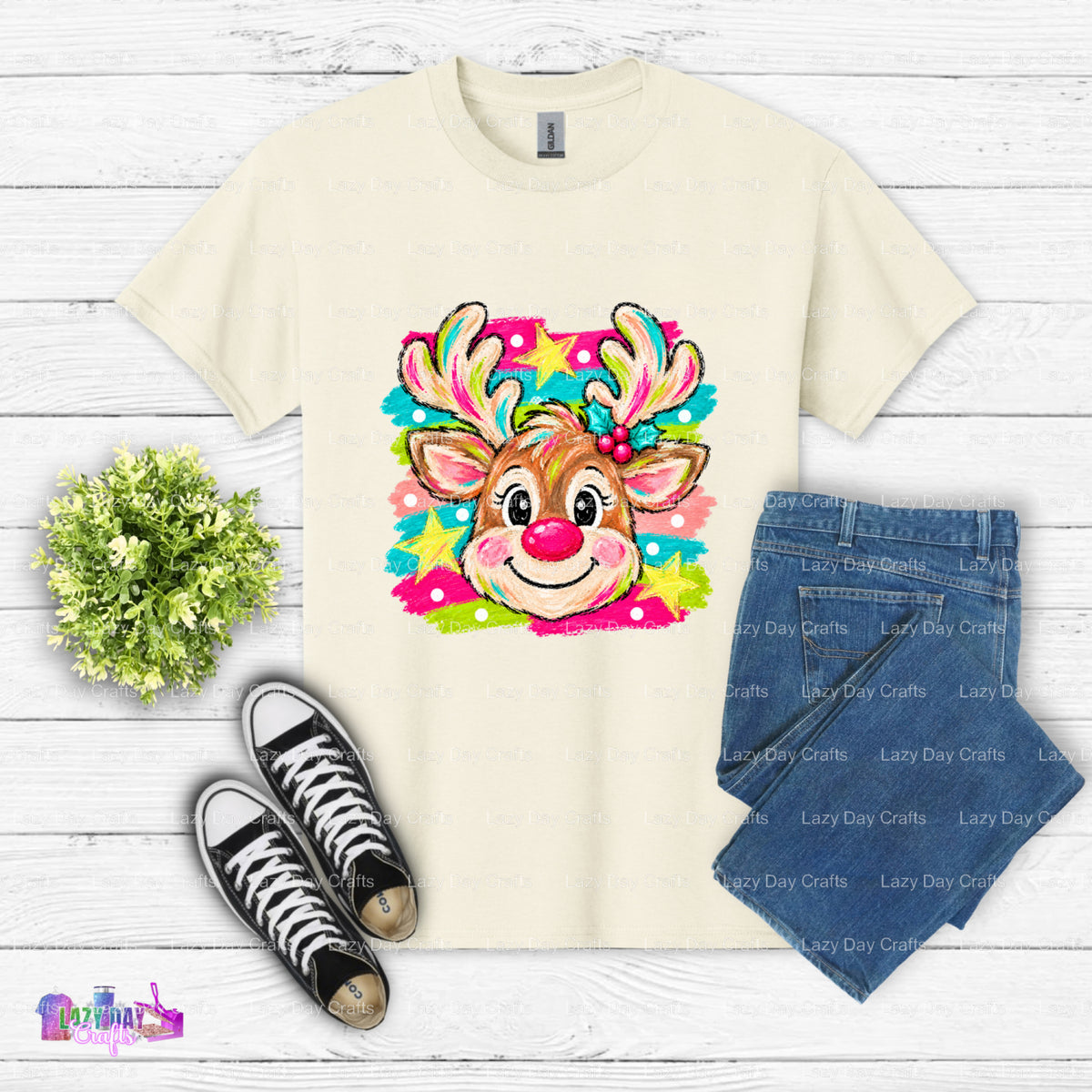 Rudolph – DTF Transfer (view 2 of 2) – by Lazy Day Crafts – DTF Transfers – DTF Transfers, Premade DTF