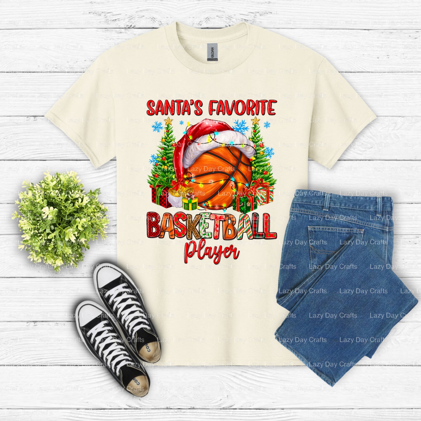 SANTA'S FAVORITE BASKETBALL PLAYER – Basketball DTF Transfer (view 2 of 2) – by Lazy Day Crafts – DTF Transfers – Basketba...