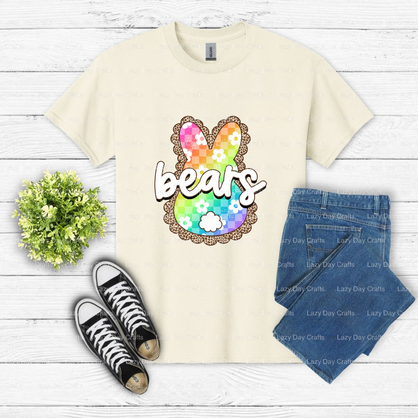 School Mascot Bear with 'B' Shirt – School Spirit DTF Transfer (view 2 of 2) – by Lazy Day Crafts – DTF Transfers – School...