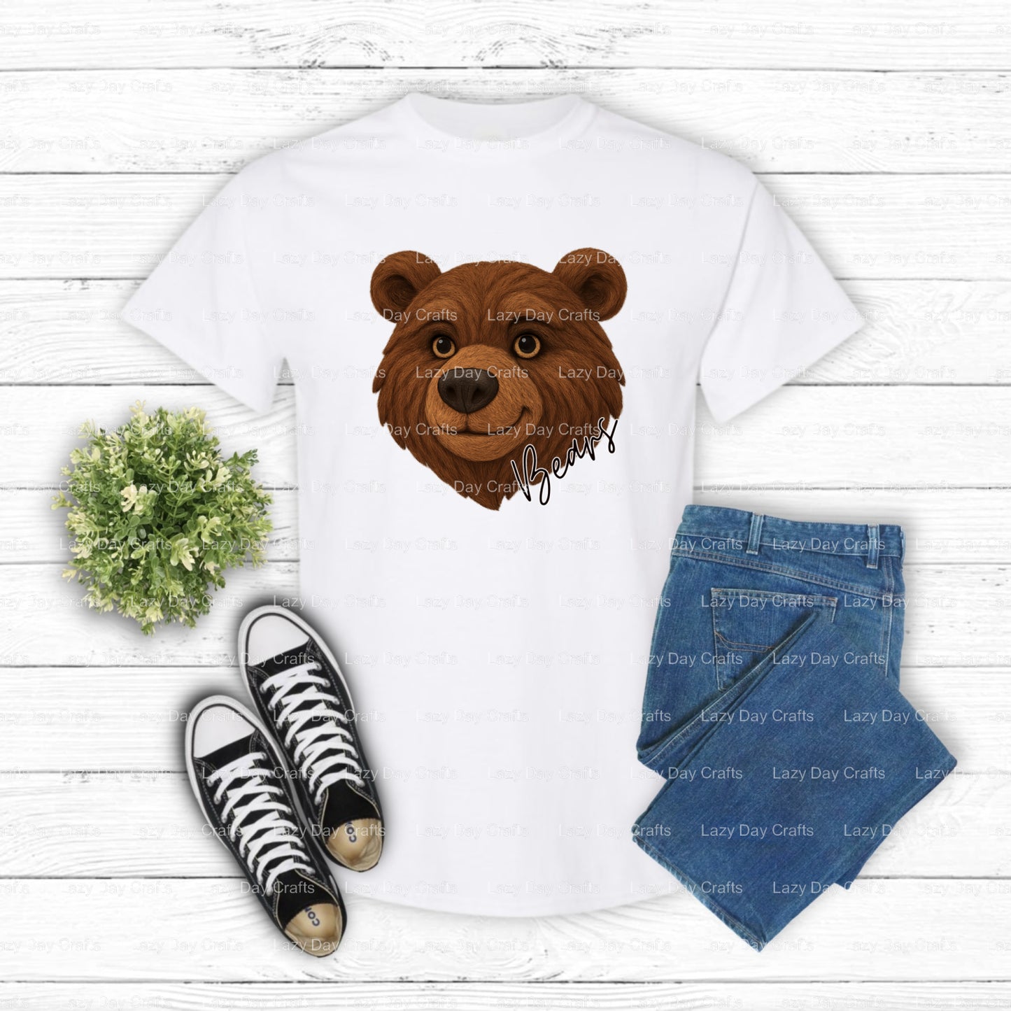 School Spirit Academic Bear Mascot – DTF Transfer (view 1 of 2) – by Lazy Day Crafts – DTF Transfers – School Mascot, DTF...