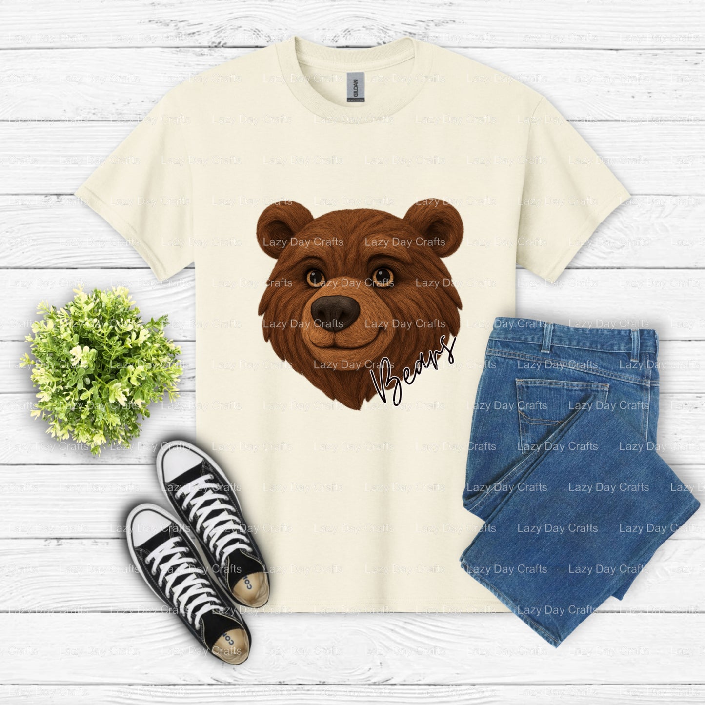 School Spirit Academic Bear Mascot – DTF Transfer (view 2 of 2) – by Lazy Day Crafts – DTF Transfers – School Mascot, DTF...