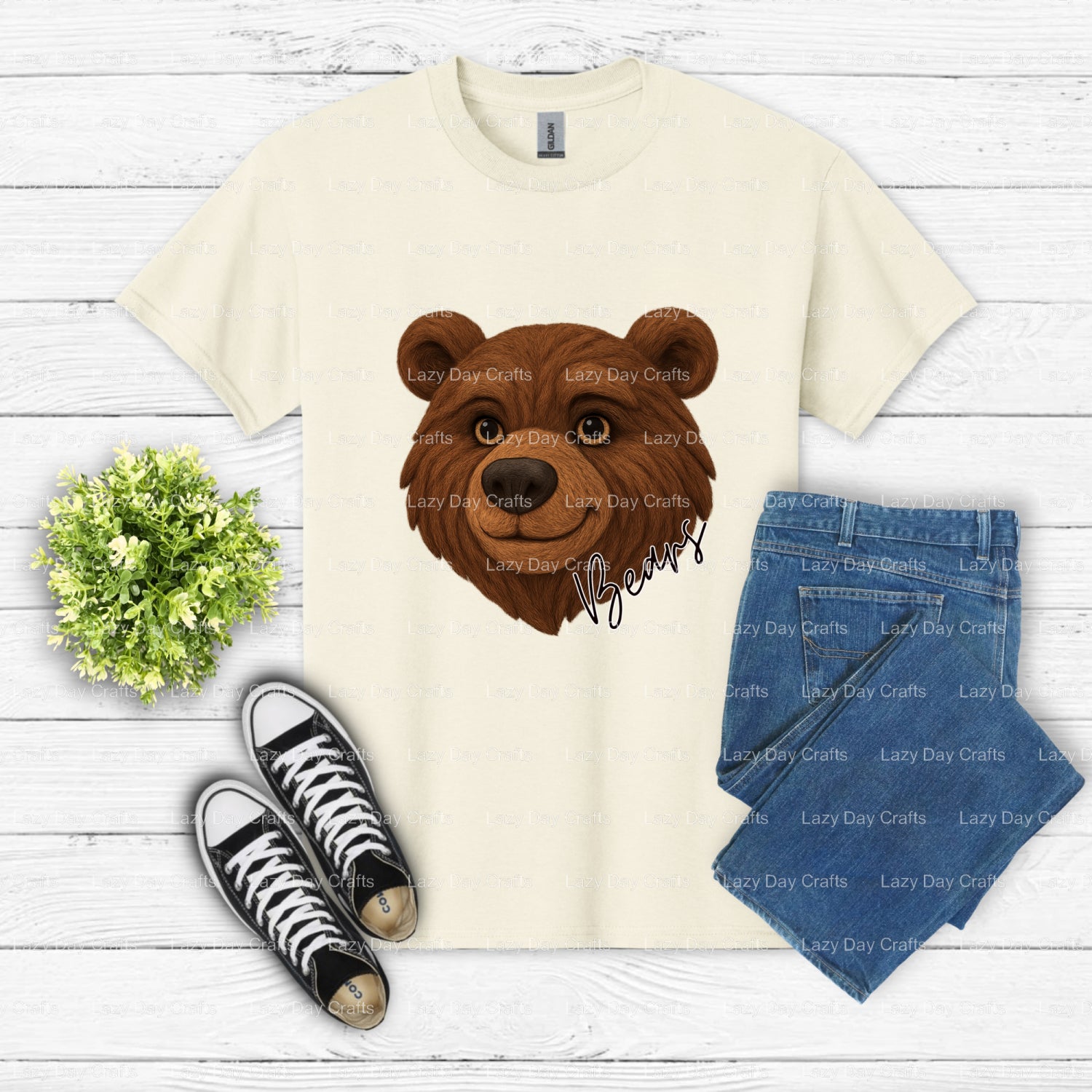 School Spirit Academic Bear Mascot – DTF Transfer (view 2 of 2) – by Lazy Day Crafts – DTF Transfers – School Mascot, DTF...