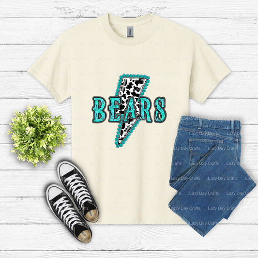 School Spirit Bear Mascot '00' – Ready-to-Press DTF Transfer (view 1 of 2) – by Lazy Day Crafts – DTF Transfers – School S...