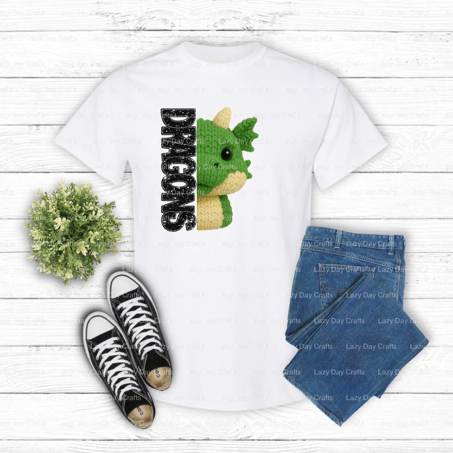 School Spirit Dragon Mascot – Ready-to-Press DTF Transfer (view 1 of 2) – by Lazy Day Crafts – DTF Transfers – School Masc...