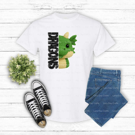 School Spirit Dragon Mascot – Ready-to-Press DTF Transfer (view 1 of 2) – by Lazy Day Crafts – DTF Transfers – School Masc...