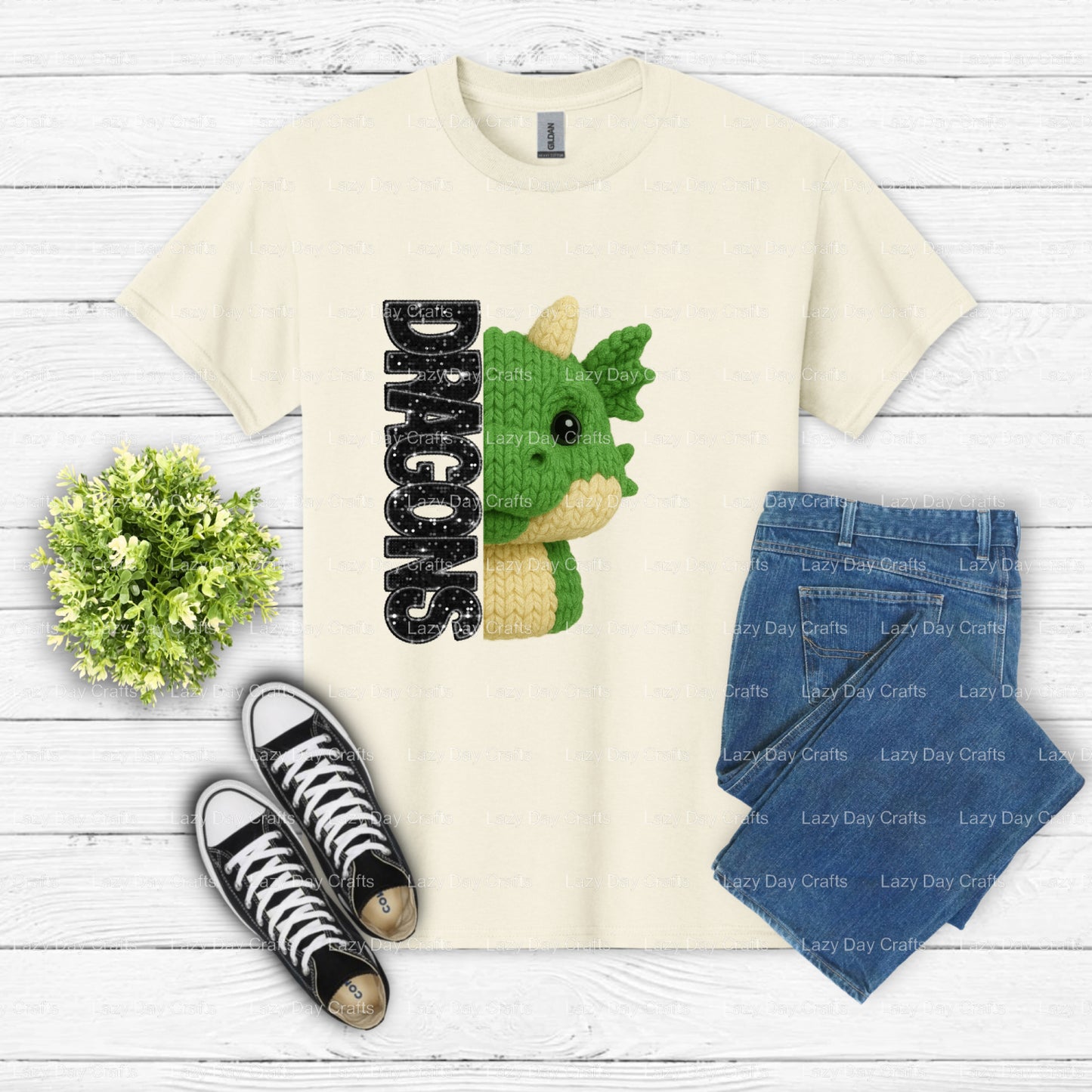 School Spirit Dragon Mascot – Ready-to-Press DTF Transfer (view 2 of 2) – by Lazy Day Crafts – DTF Transfers – School Masc...