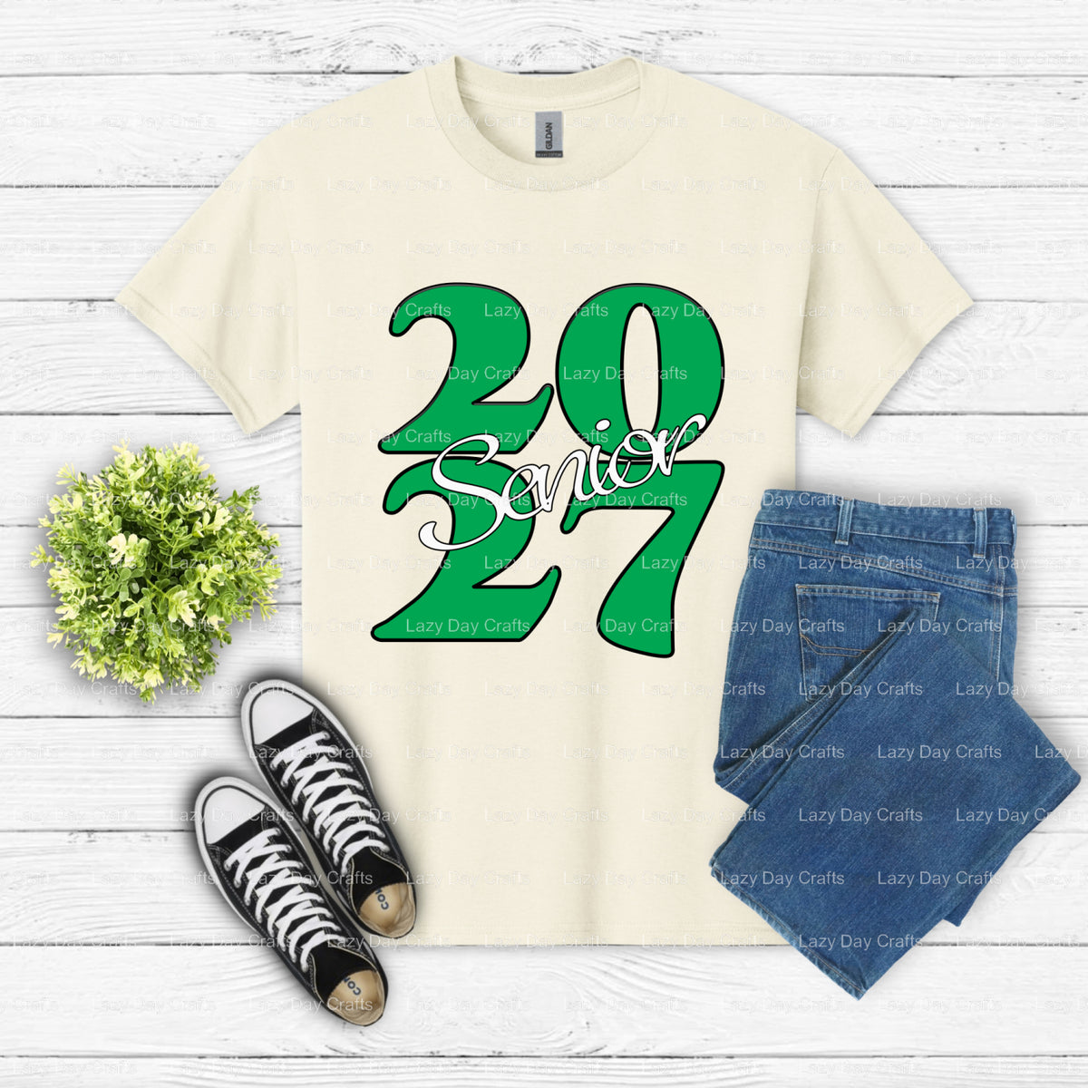 SENIOR 2027 – Graduation DTF Transfer (view 1 of 2) – by Lazy Day Crafts – DTF Transfers – DTF Transfers, Premade DTF