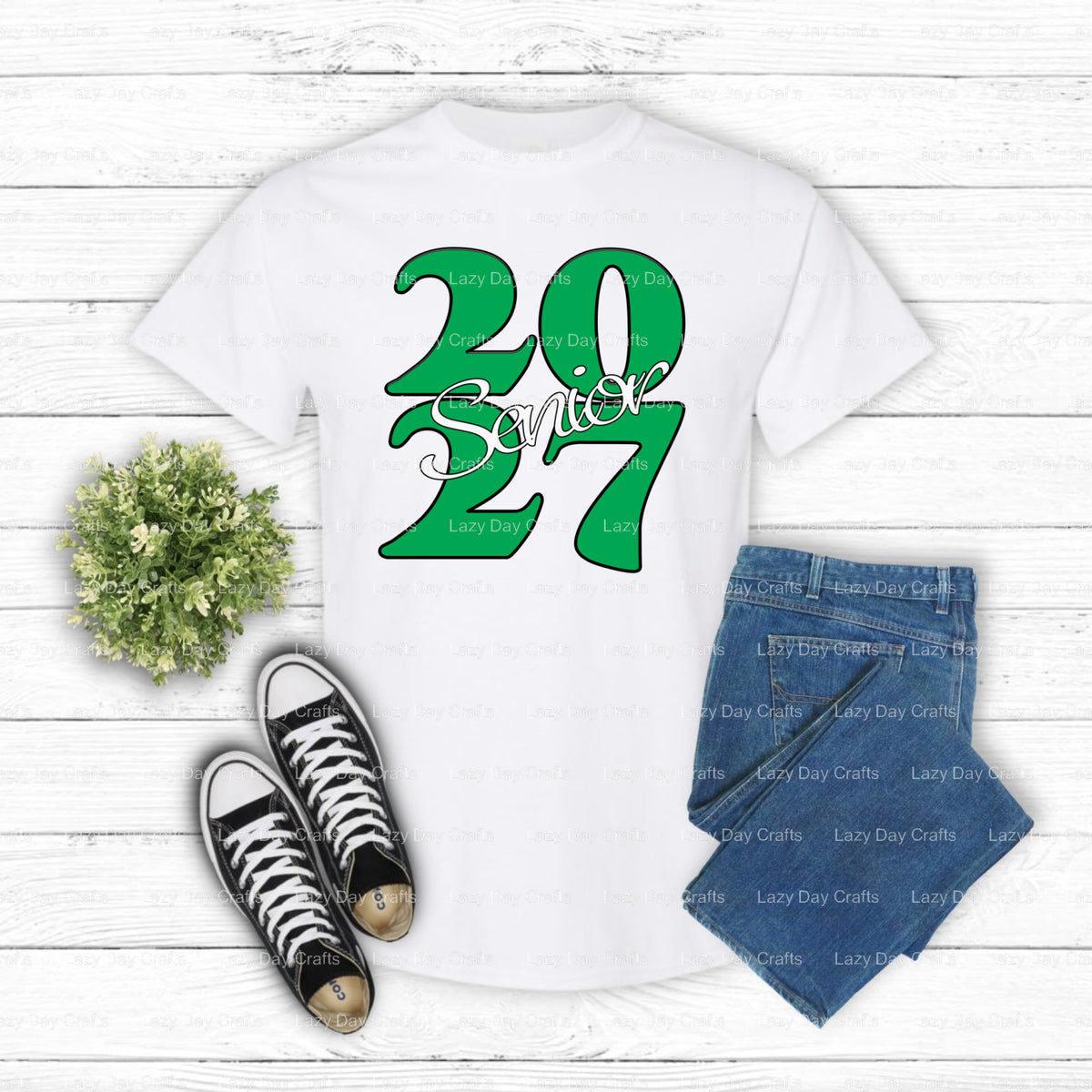 SENIOR 2027 – Graduation DTF Transfer (view 2 of 2) – by Lazy Day Crafts – DTF Transfers – DTF Transfers, Premade DTF