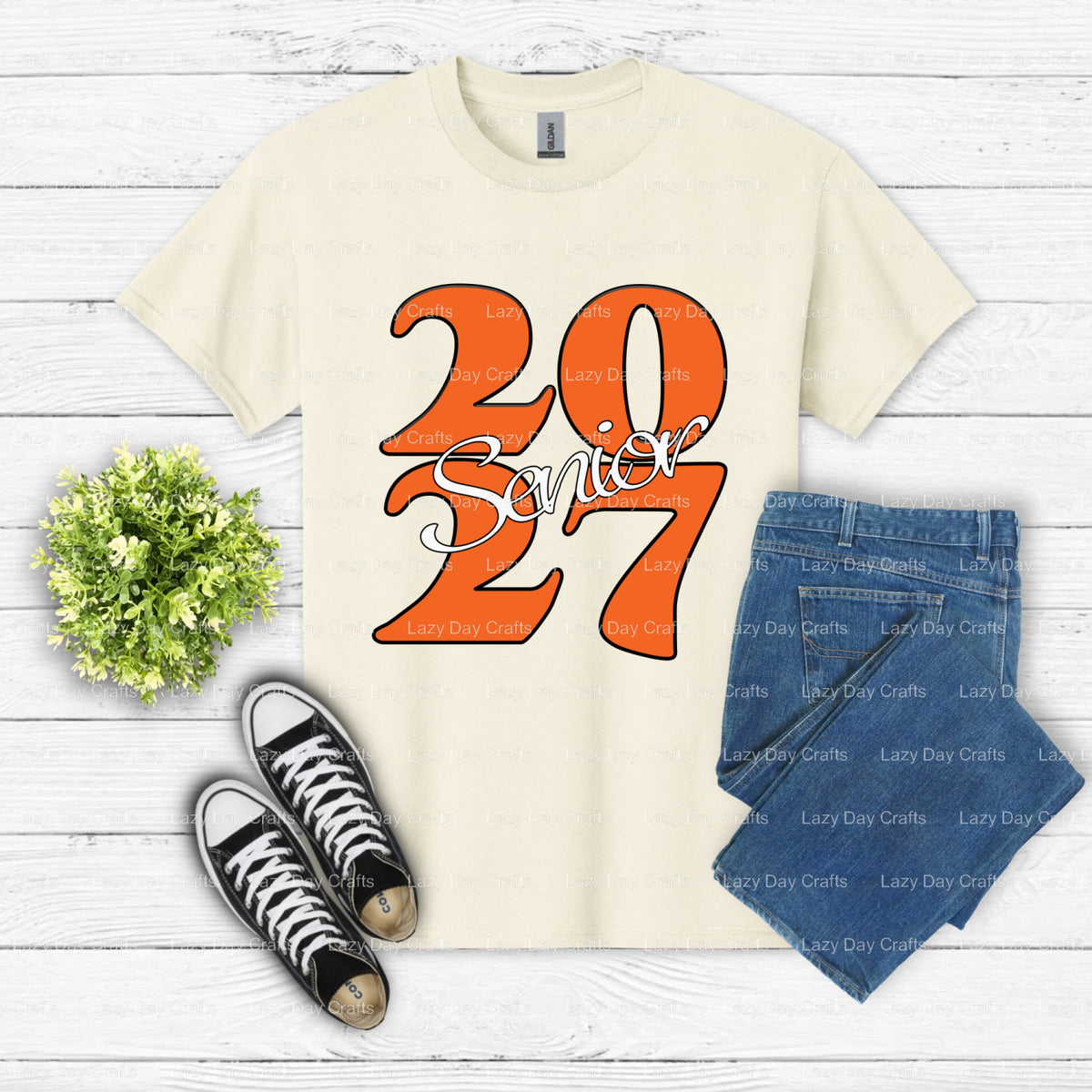 SENIOR 2027 – Ready to Press DTF Transfer (view 2 of 2) – by Lazy Day Crafts – DTF Transfers – DTF Transfers, Premade DTF
