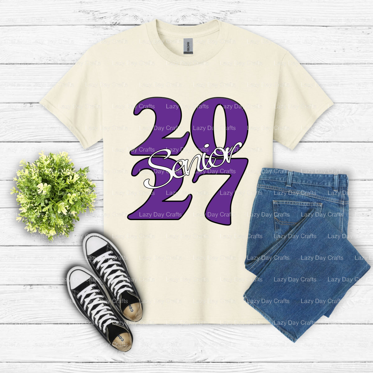 Senior 2027 – Senior DTF Transfer (view 1 of 2) – by Lazy Day Crafts – DTF Transfers – DTF Transfers, Premade DTF