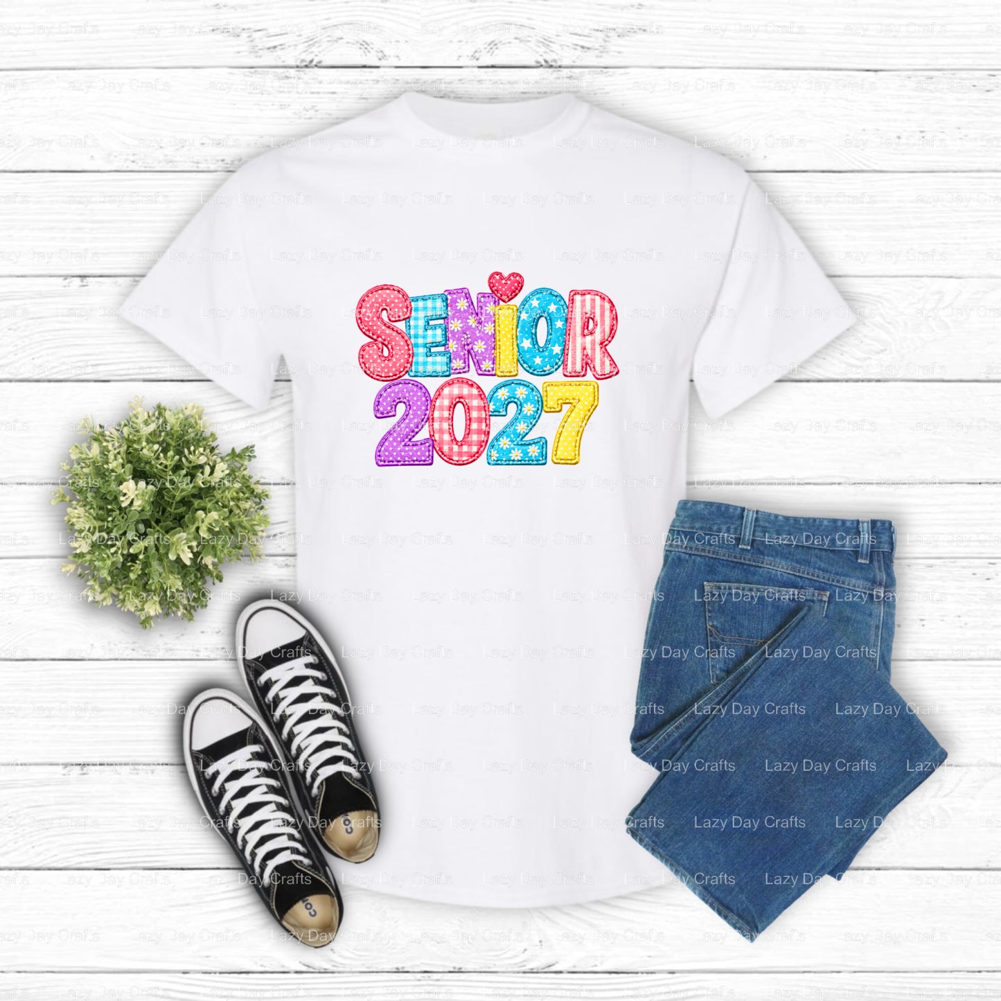 SENIOR 2027 – Senior Graduation DTF Transfer (view 1 of 2) – by Lazy Day Crafts – DTF Transfers – DTF Transfers, custom ap...