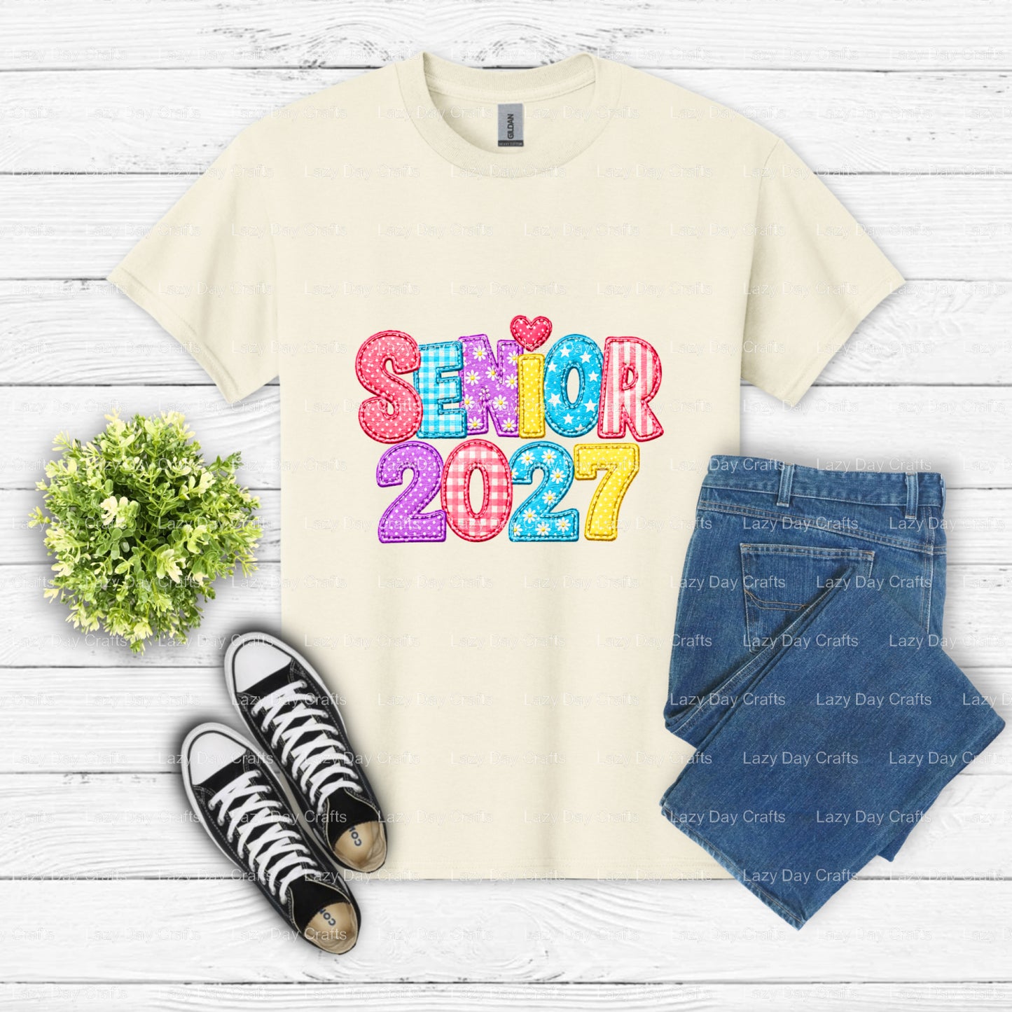 SENIOR 2027 – Senior Graduation DTF Transfer (view 2 of 2) – by Lazy Day Crafts – DTF Transfers – DTF Transfers, custom ap...